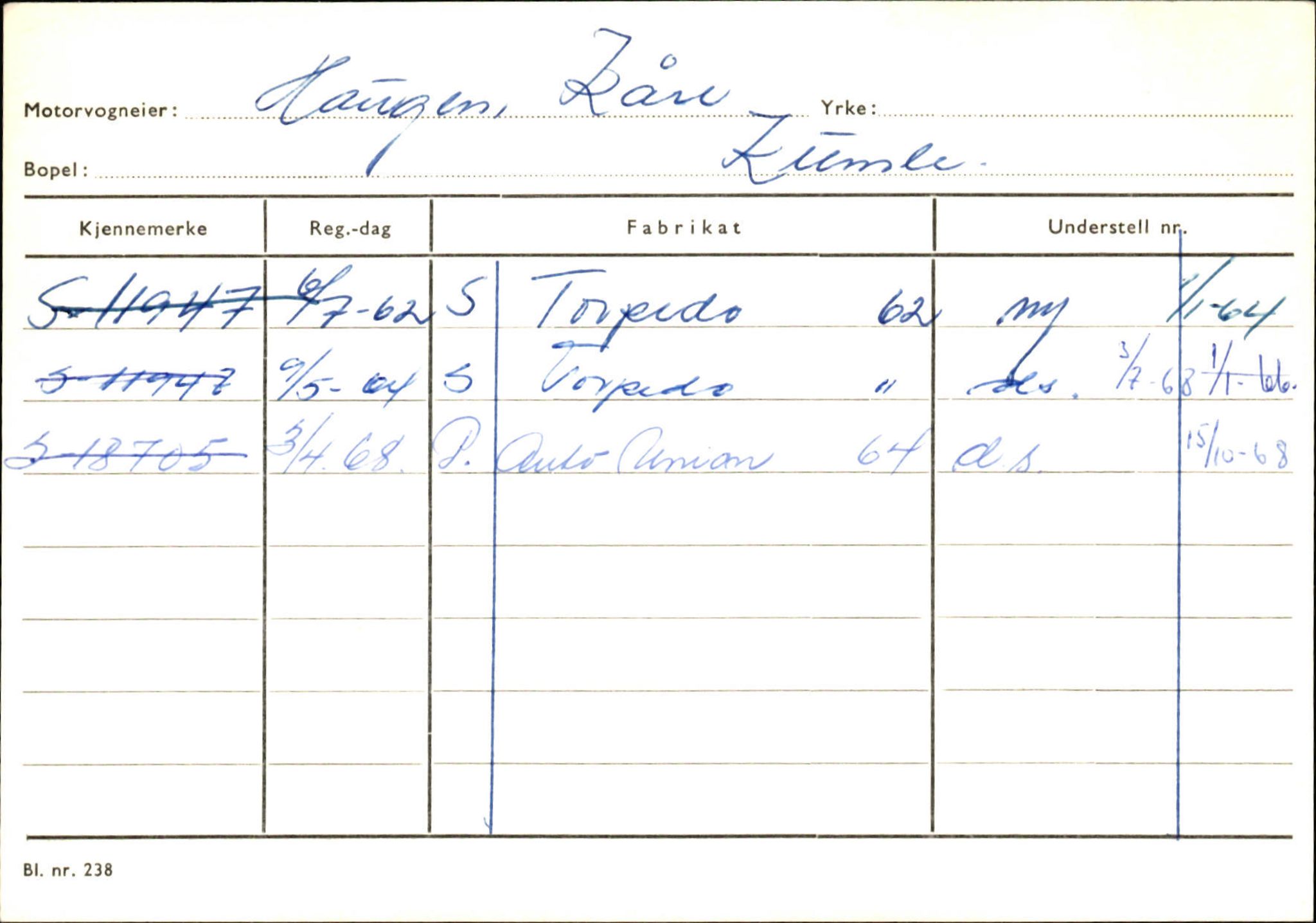 Statens vegvesen, Sogn og Fjordane vegkontor, AV/SAB-A-5301/4/F/L0132: Eigarregister Askvoll A-Å. Balestrand A-Å, 1945-1975, p. 497