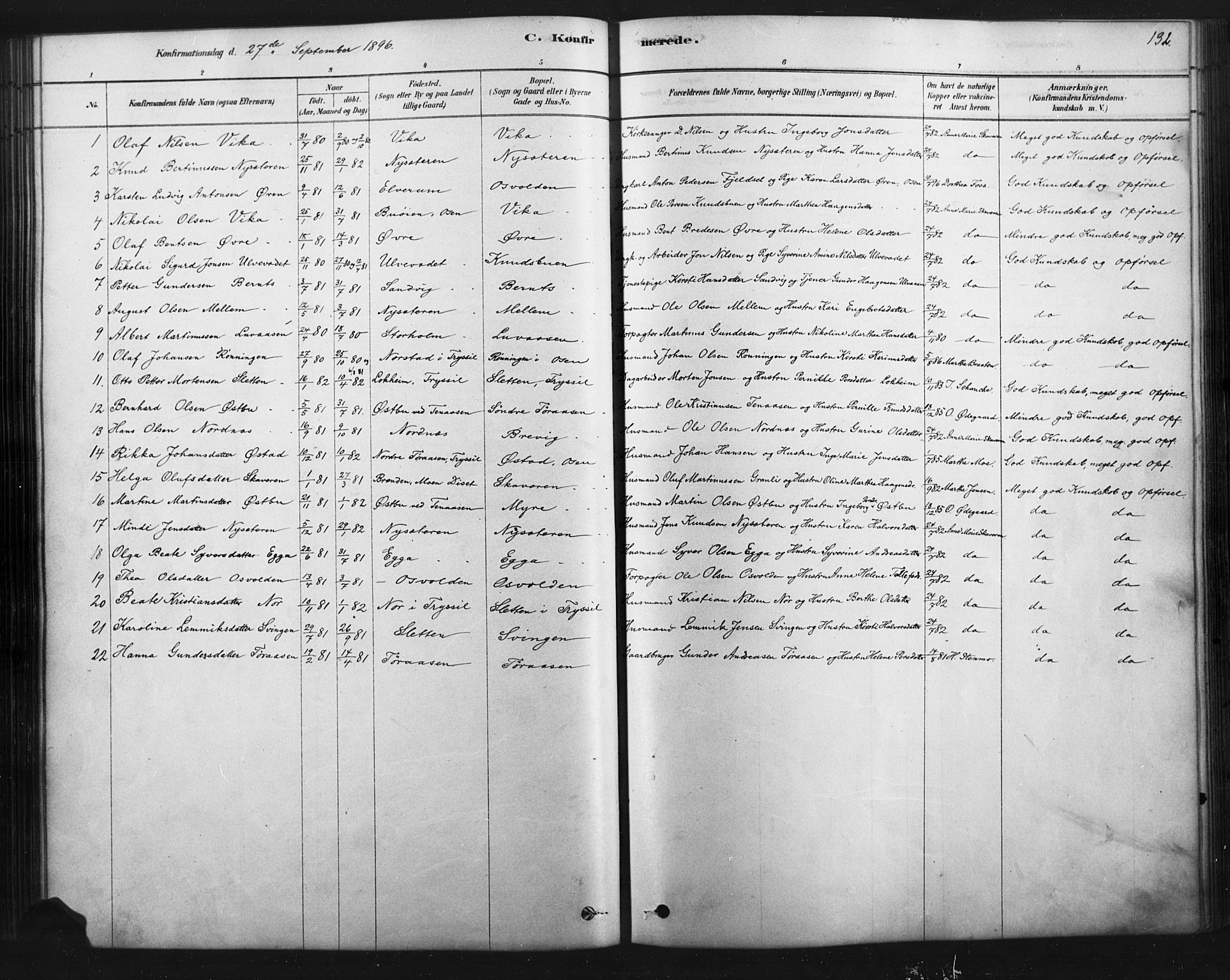 Åmot prestekontor, Hedmark, SAH/PREST-056/H/Ha/Haa/L0012: Parish register (official) no. 12, 1878-1901, p. 132