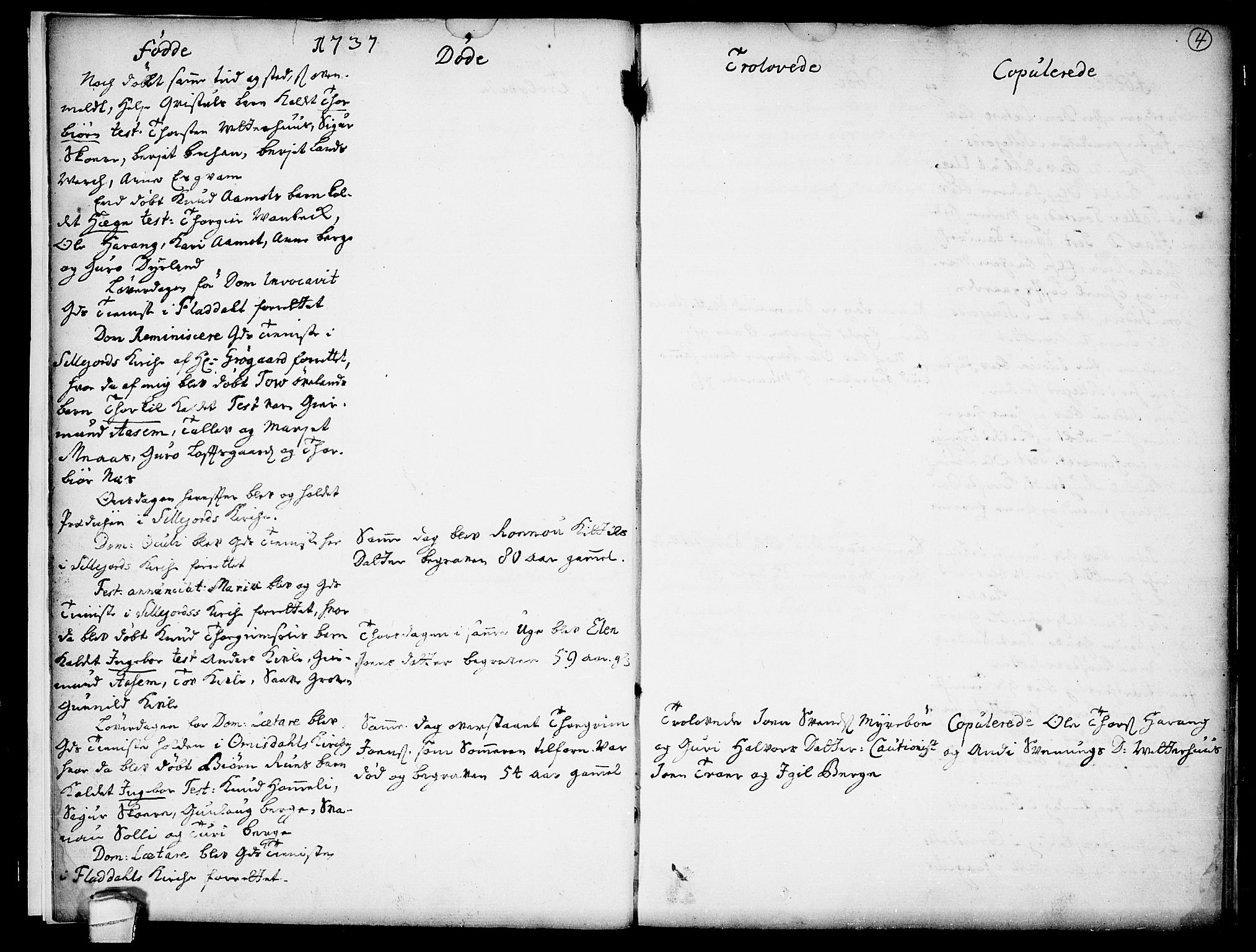 Seljord kirkebøker, SAKO/A-20/F/Fa/L0005: Parish register (official) no. I 5, 1737-1743, p. 4