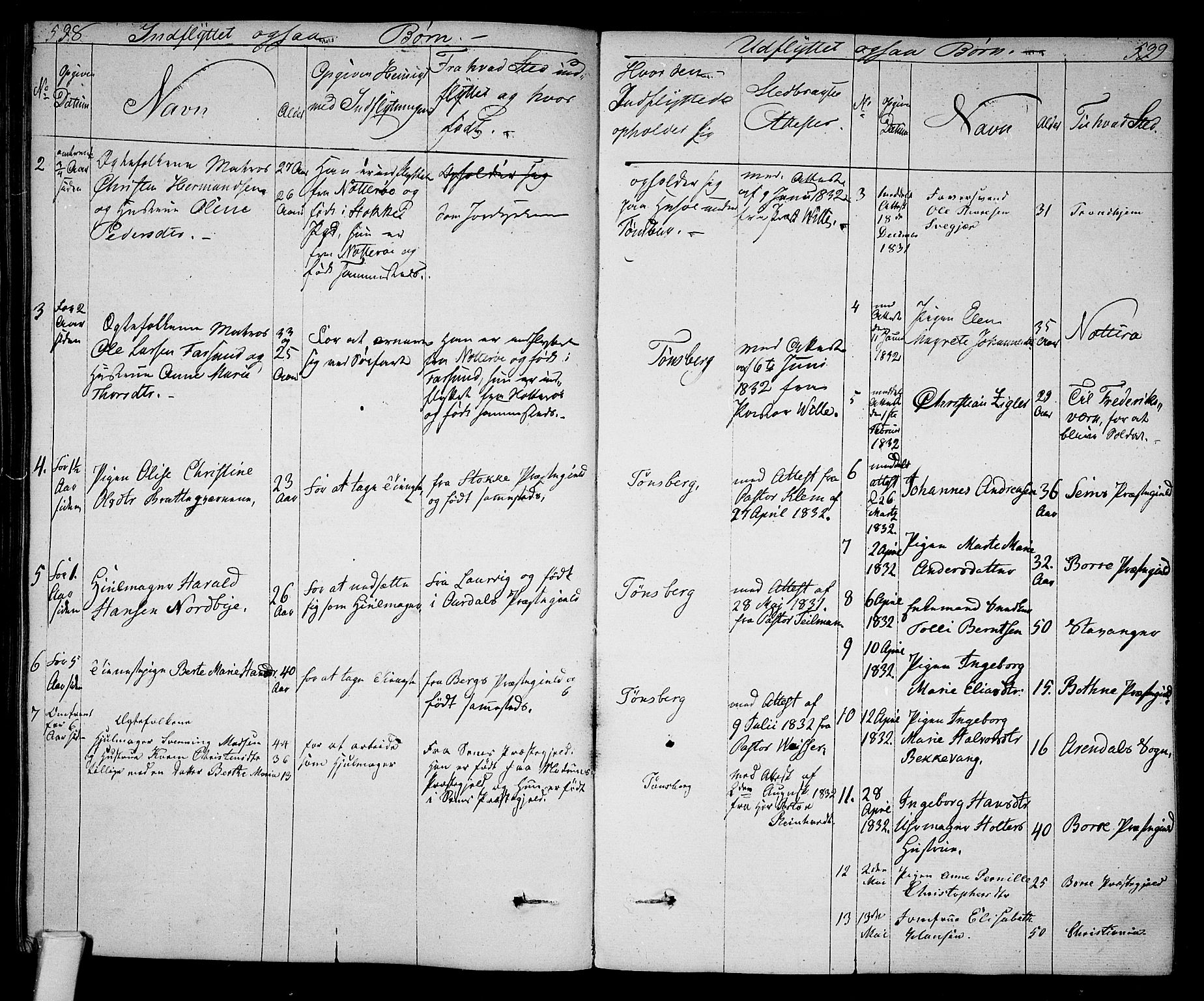 Tønsberg kirkebøker, AV/SAKO-A-330/F/Fa/L0005: Parish register (official) no. I 5, 1827-1836, p. 598-599