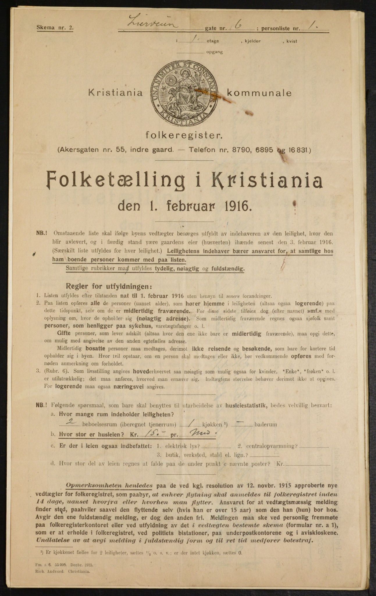 OBA, Municipal Census 1916 for Kristiania, 1916, p. 58819