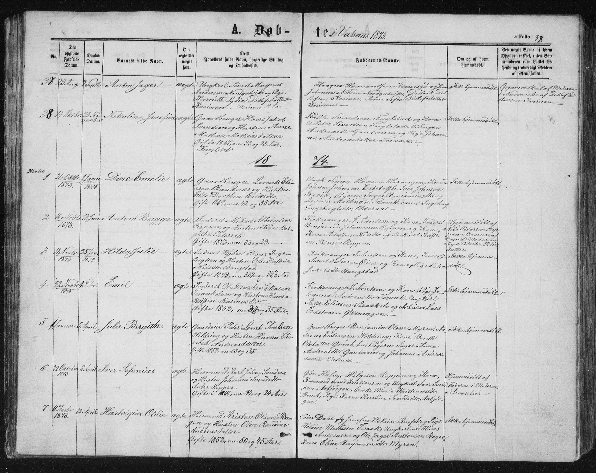 Ministerialprotokoller, klokkerbøker og fødselsregistre - Nordland, AV/SAT-A-1459/810/L0158: Parish register (copy) no. 810C02 /1, 1863-1883, p. 38