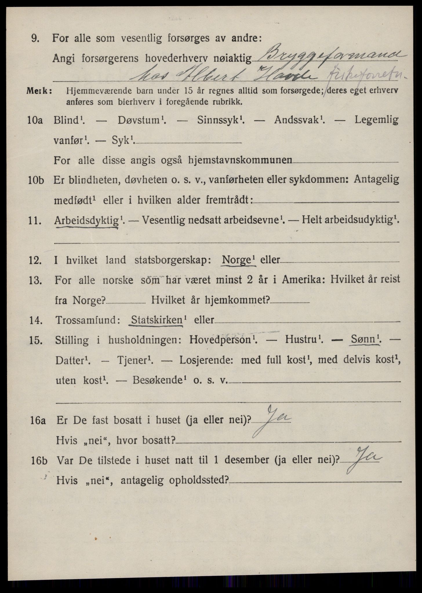SAT, 1920 census for Borgund, 1920, p. 10325