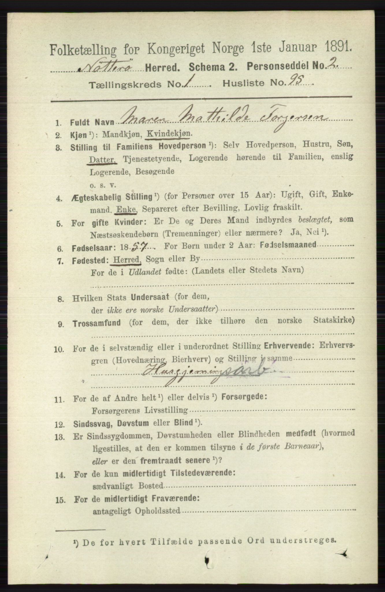 RA, 1891 census for 0722 Nøtterøy, 1891, p. 735