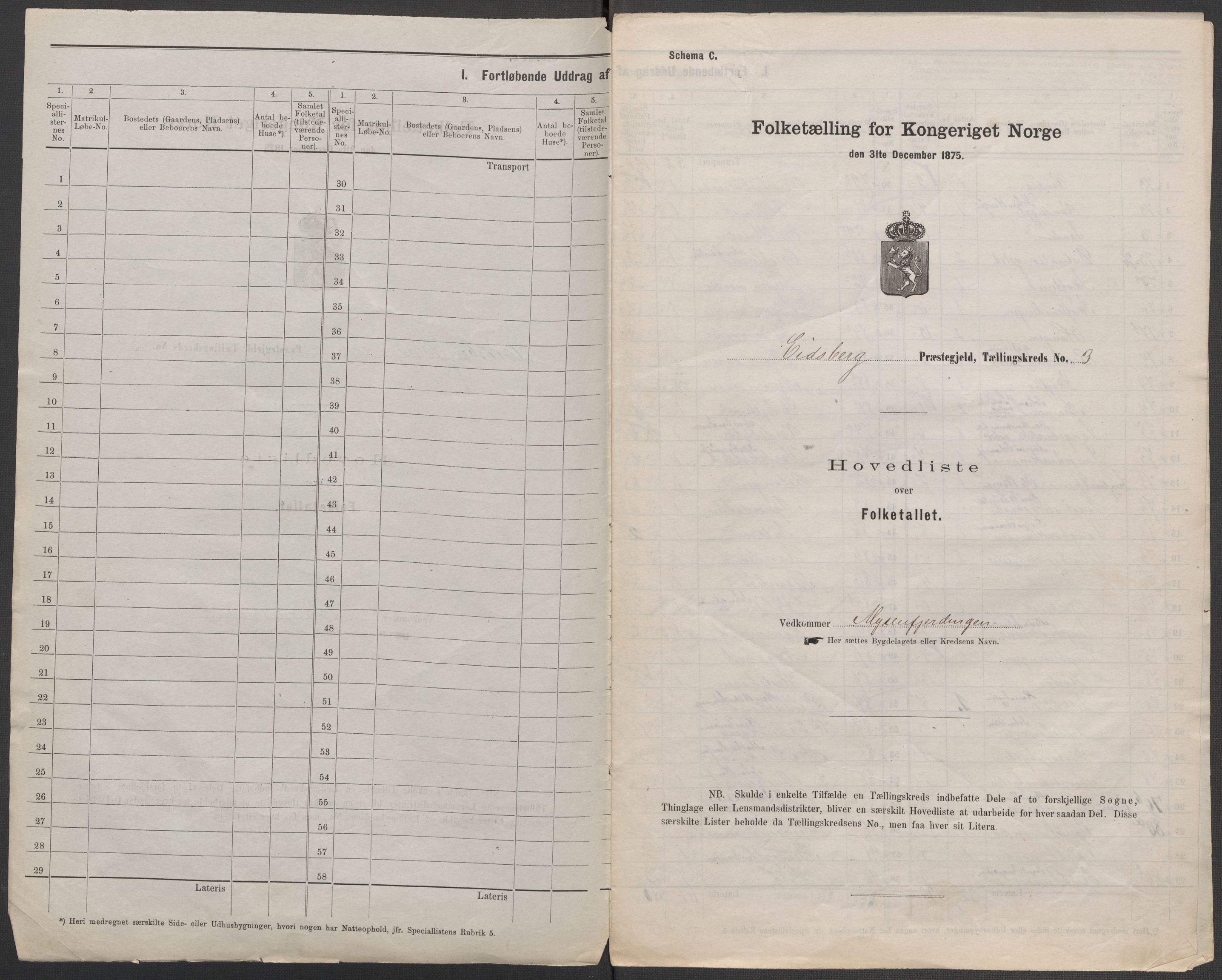 RA, 1875 census for 0125P Eidsberg, 1875, p. 11