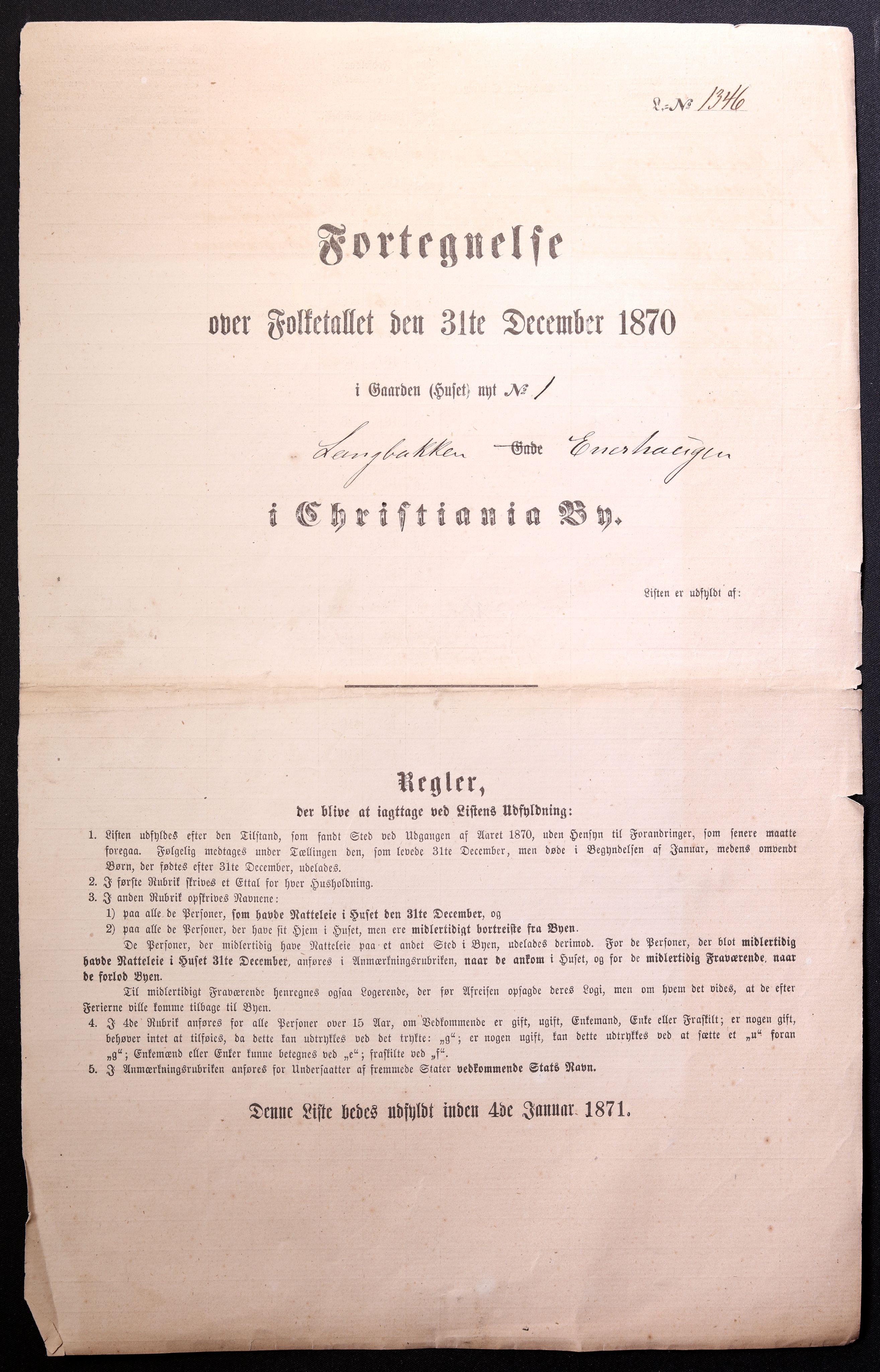 RA, 1870 census for 0301 Kristiania, 1870, p. 1881