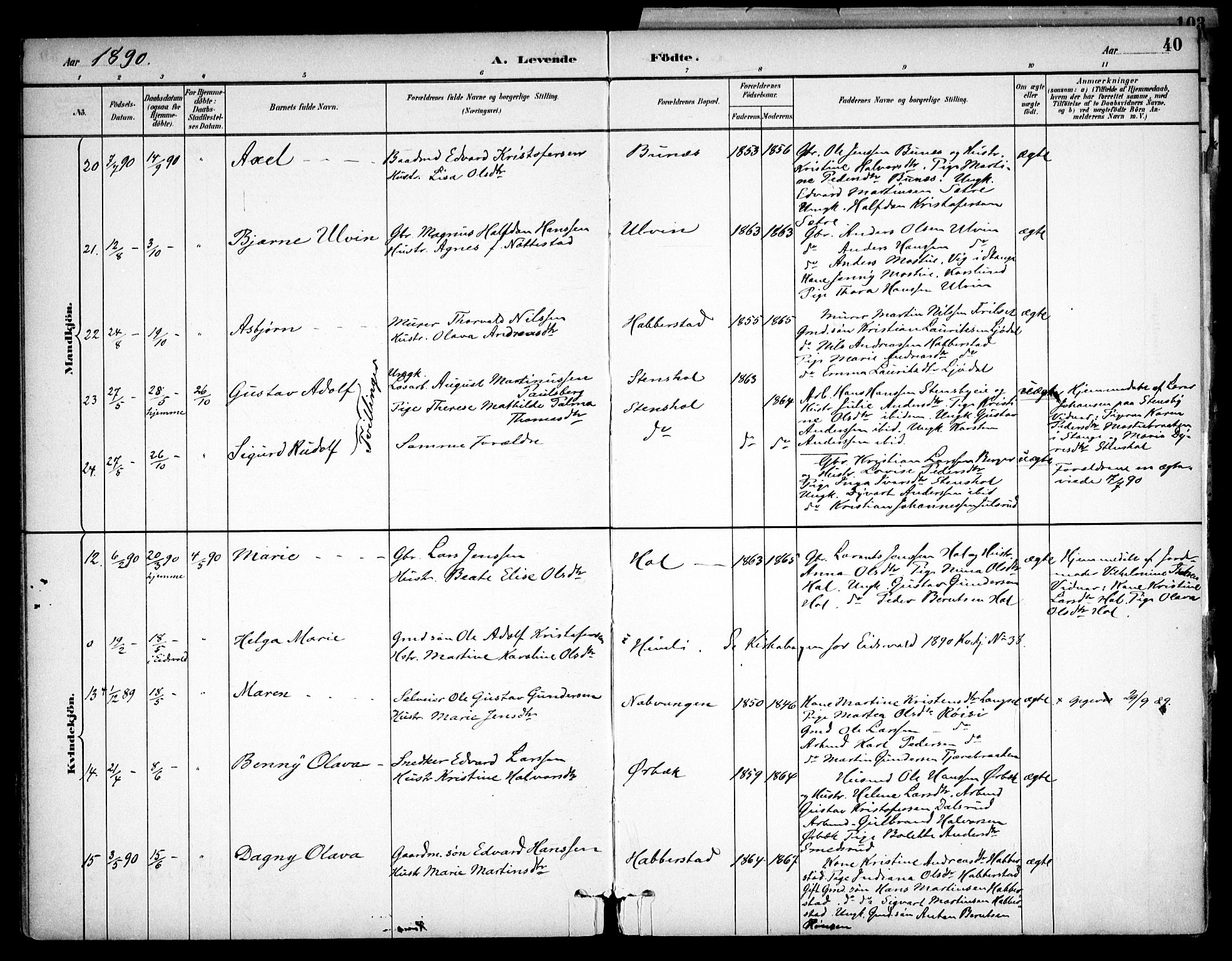 Eidsvoll prestekontor Kirkebøker, AV/SAO-A-10888/F/Fb/L0001: Parish register (official) no. II 1, 1882-1897, p. 40