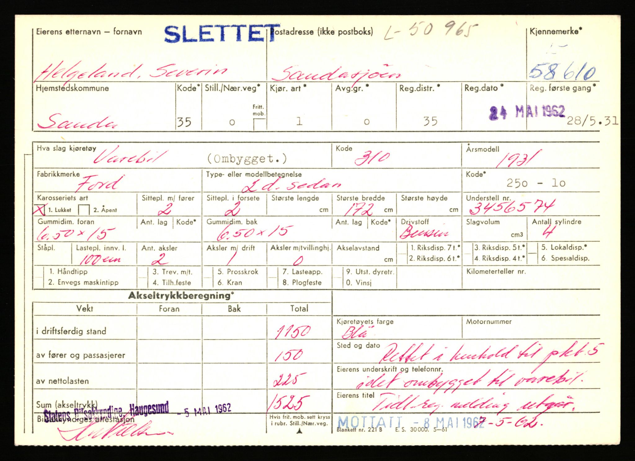 Stavanger trafikkstasjon, AV/SAST-A-101942/0/F/L0058: L-58000 - L-59999, 1930-1971, p. 547