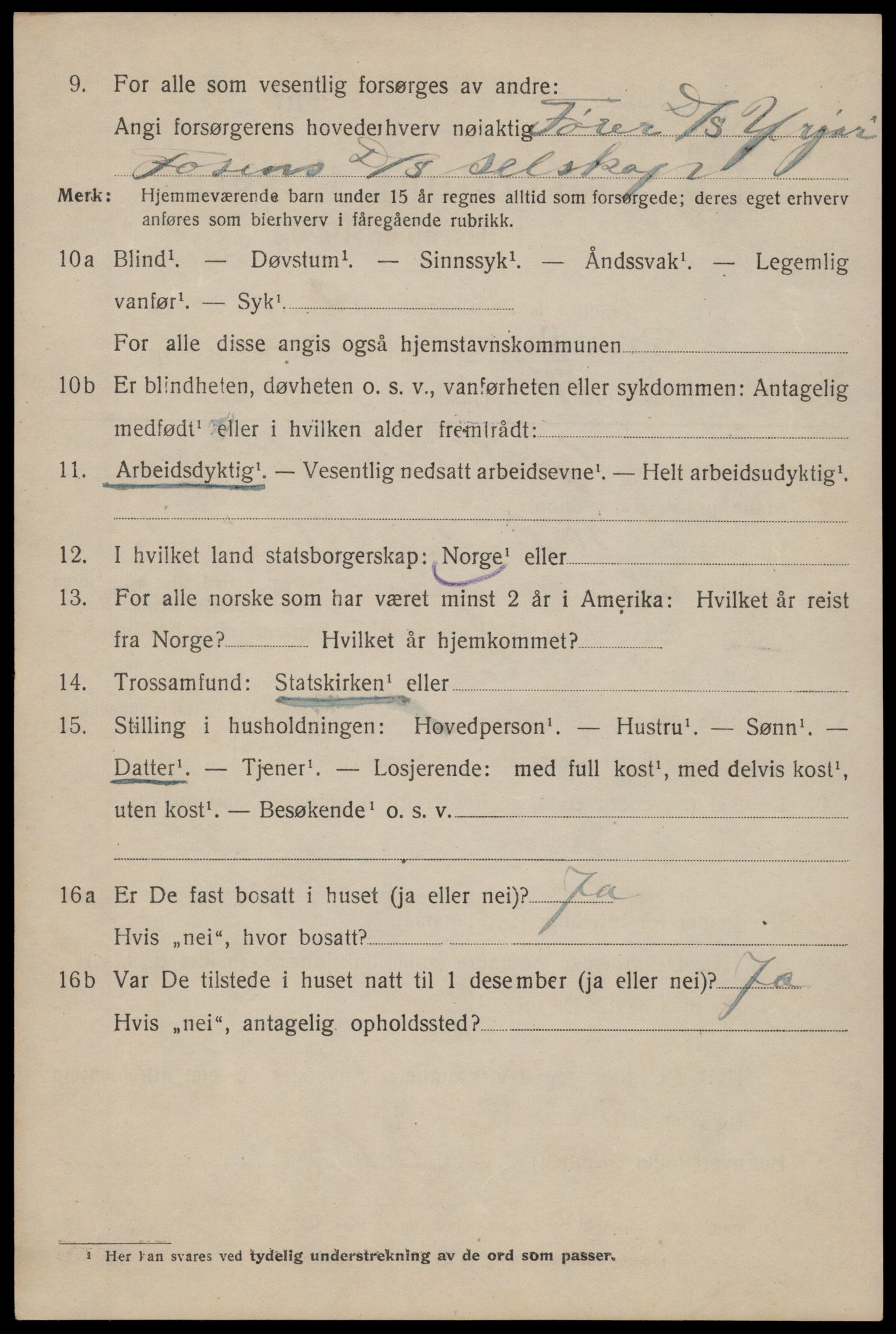 SAT, 1920 census for Trondheim, 1920, p. 142587