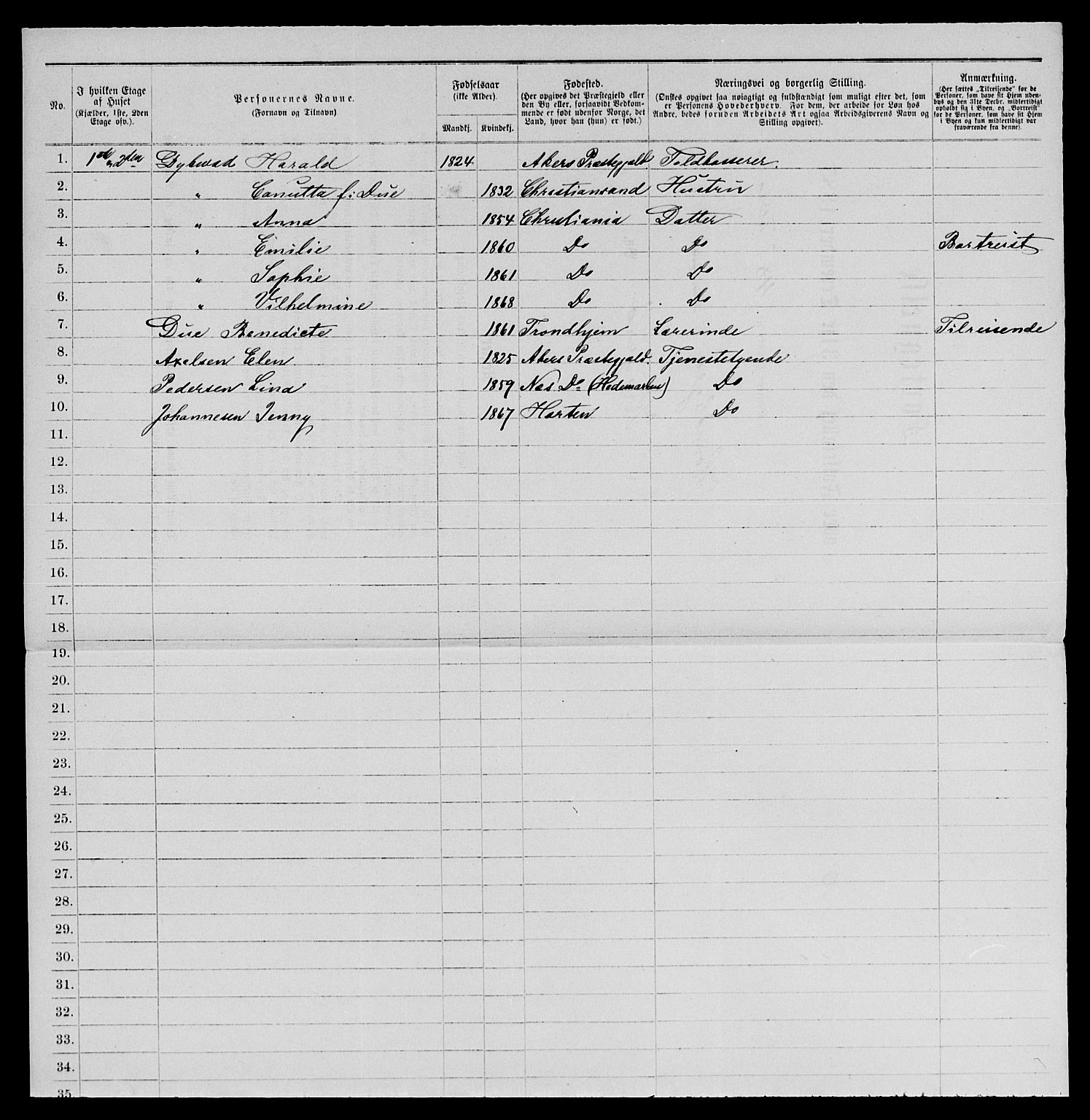 SAKO, 1885 census for 0801 Kragerø, 1885, p. 1121