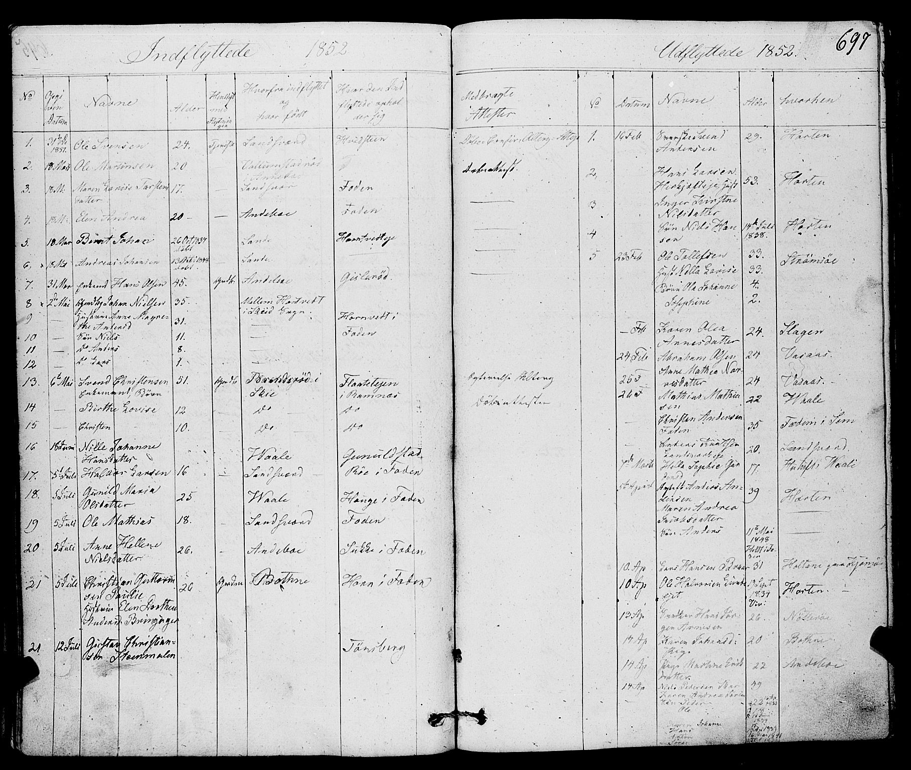 Ramnes kirkebøker, AV/SAKO-A-314/F/Fa/L0005: Parish register (official) no. I 5, 1841-1861, p. 696-697