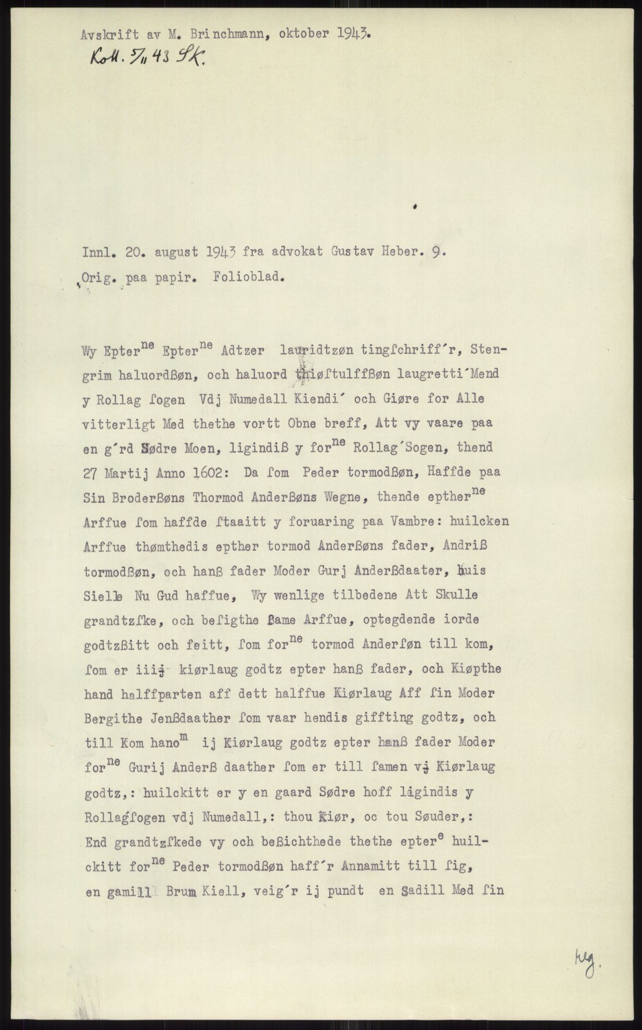 Samlinger til kildeutgivelse, Diplomavskriftsamlingen, AV/RA-EA-4053/H/Ha, p. 1925