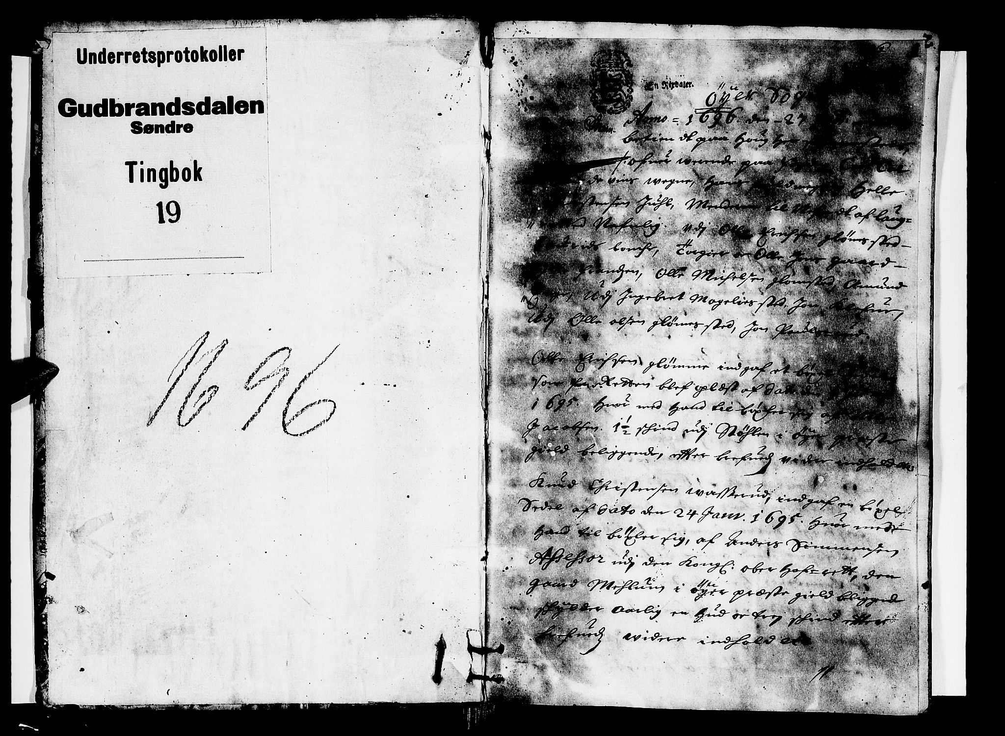 Sorenskriverier i Gudbrandsdalen, SAH/TING-036/G/Gb/Gbb/L0019: Tingbok - Sør-Gudbrandsdal, 1696, p. 0b-1a
