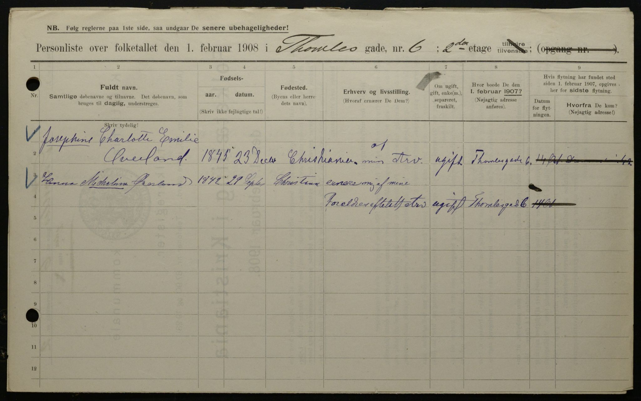 OBA, Municipal Census 1908 for Kristiania, 1908, p. 98216