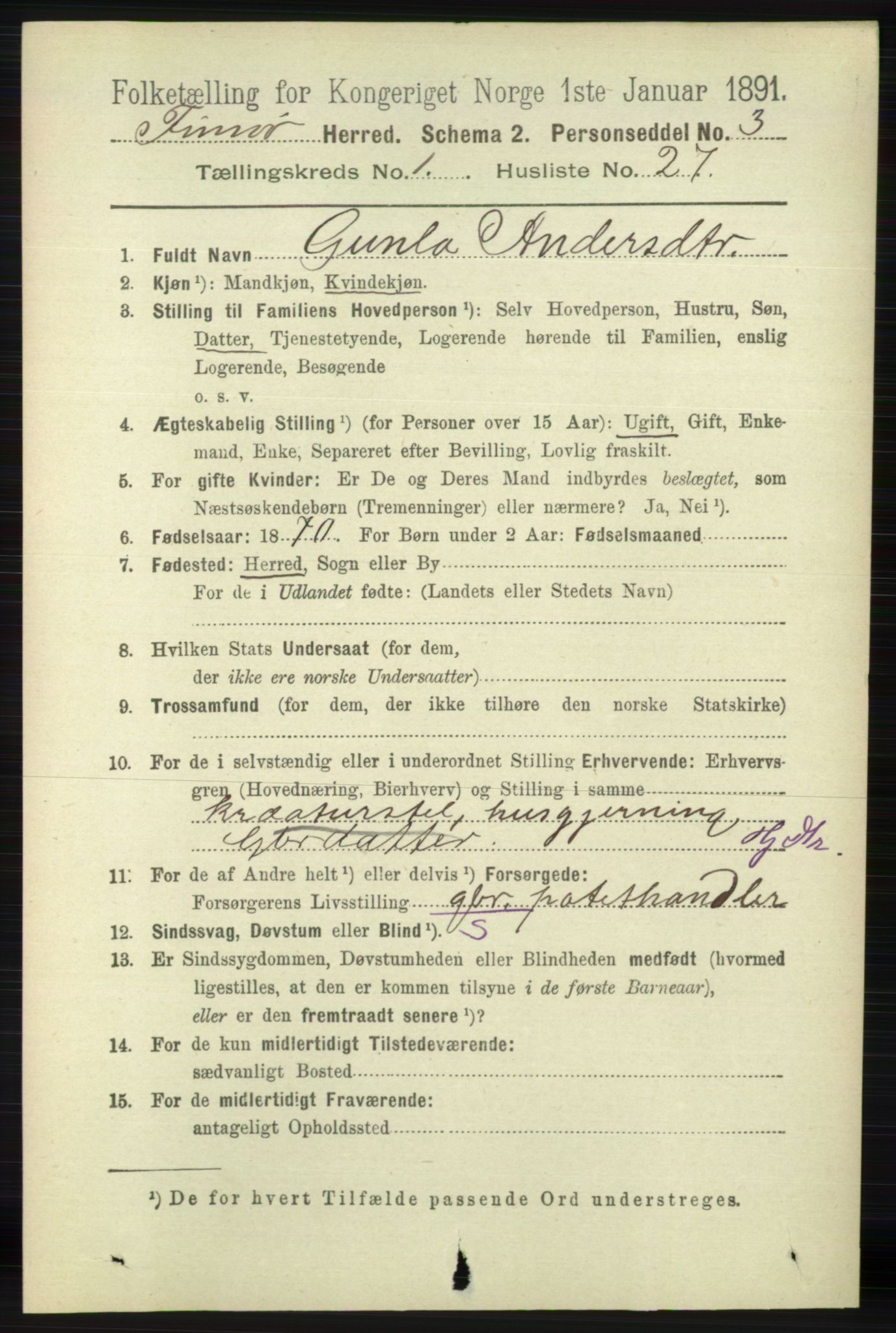 RA, 1891 census for 1141 Finnøy, 1891, p. 181