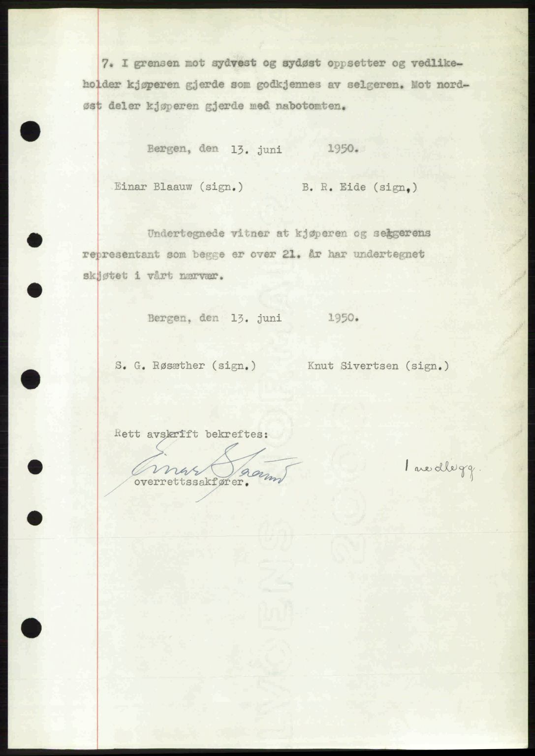 Byfogd og Byskriver i Bergen, AV/SAB-A-3401/03/03Bc/L0033: Mortgage book no. A26-27, 1950-1950, Diary no: : 5223/1950