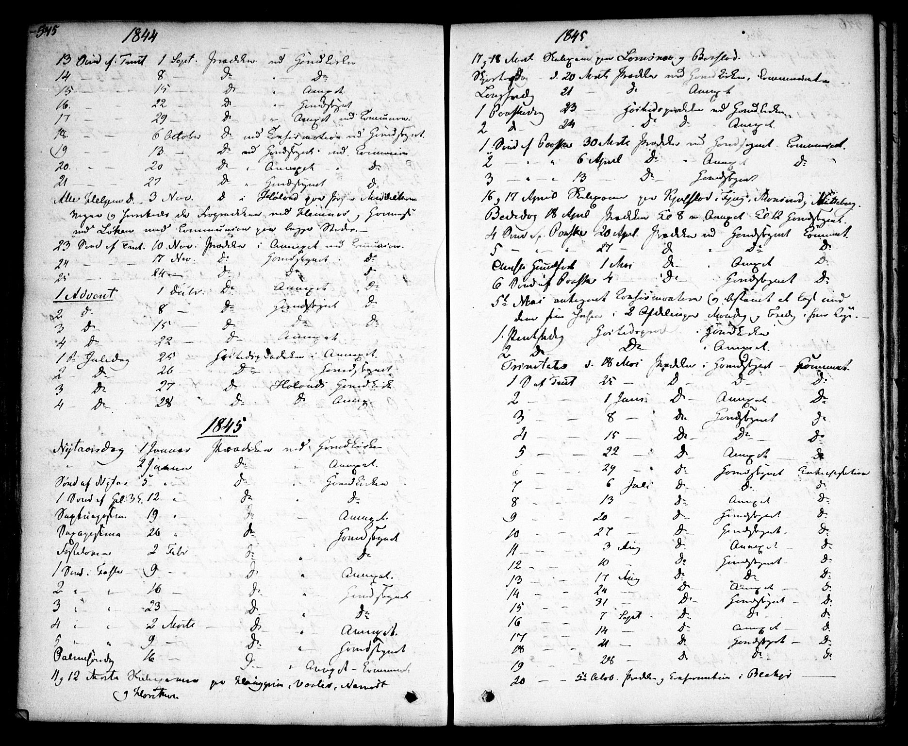 Aurskog prestekontor Kirkebøker, SAO/A-10304a/F/Fa/L0006: Parish register (official) no. I 6, 1829-1853, p. 545