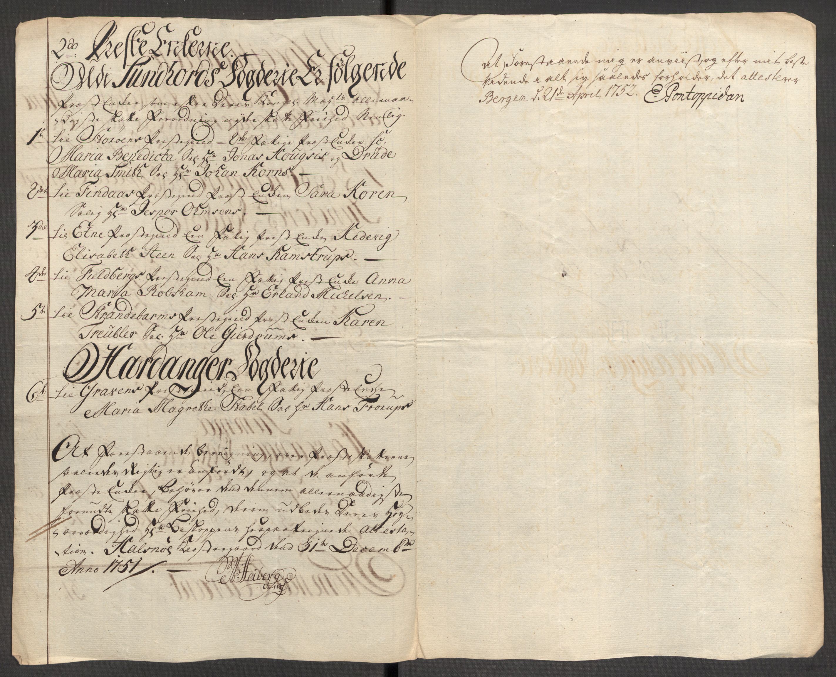 Rentekammeret inntil 1814, Reviderte regnskaper, Fogderegnskap, RA/EA-4092/R48/L3056: Fogderegnskap Sunnhordland og Hardanger, 1751, p. 139