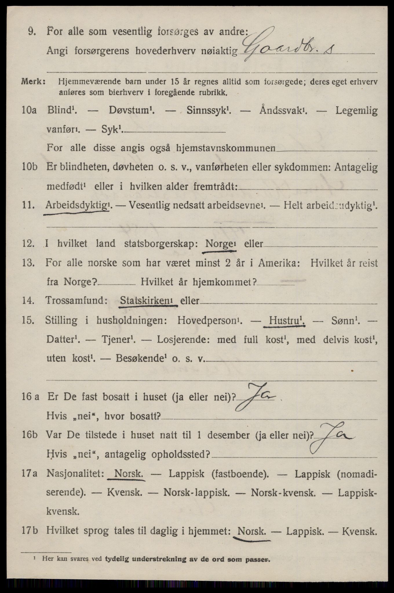 SAT, 1920 census for Stjørna, 1920, p. 2053