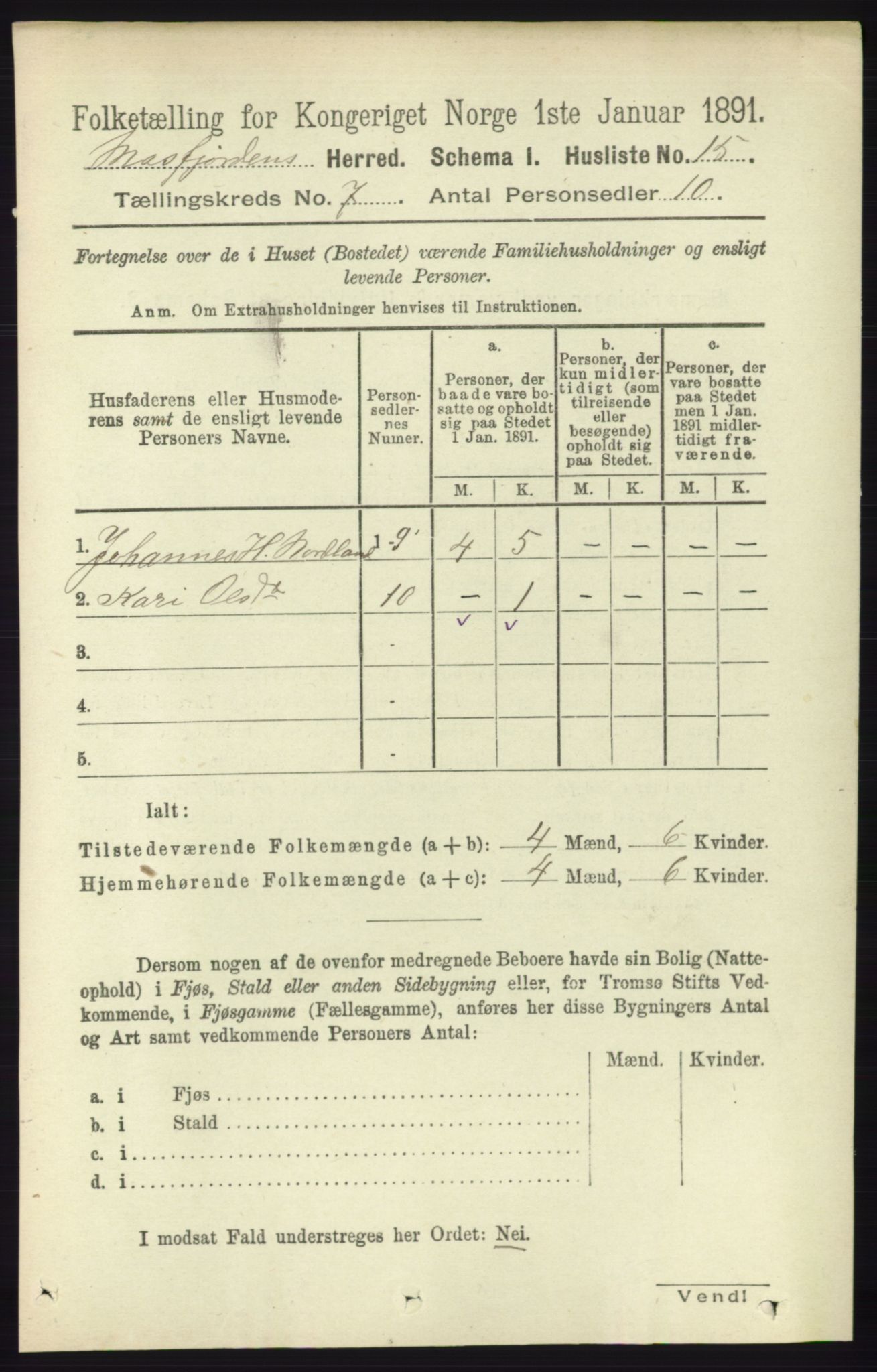 RA, 1891 census for 1266 Masfjorden, 1891, p. 1150