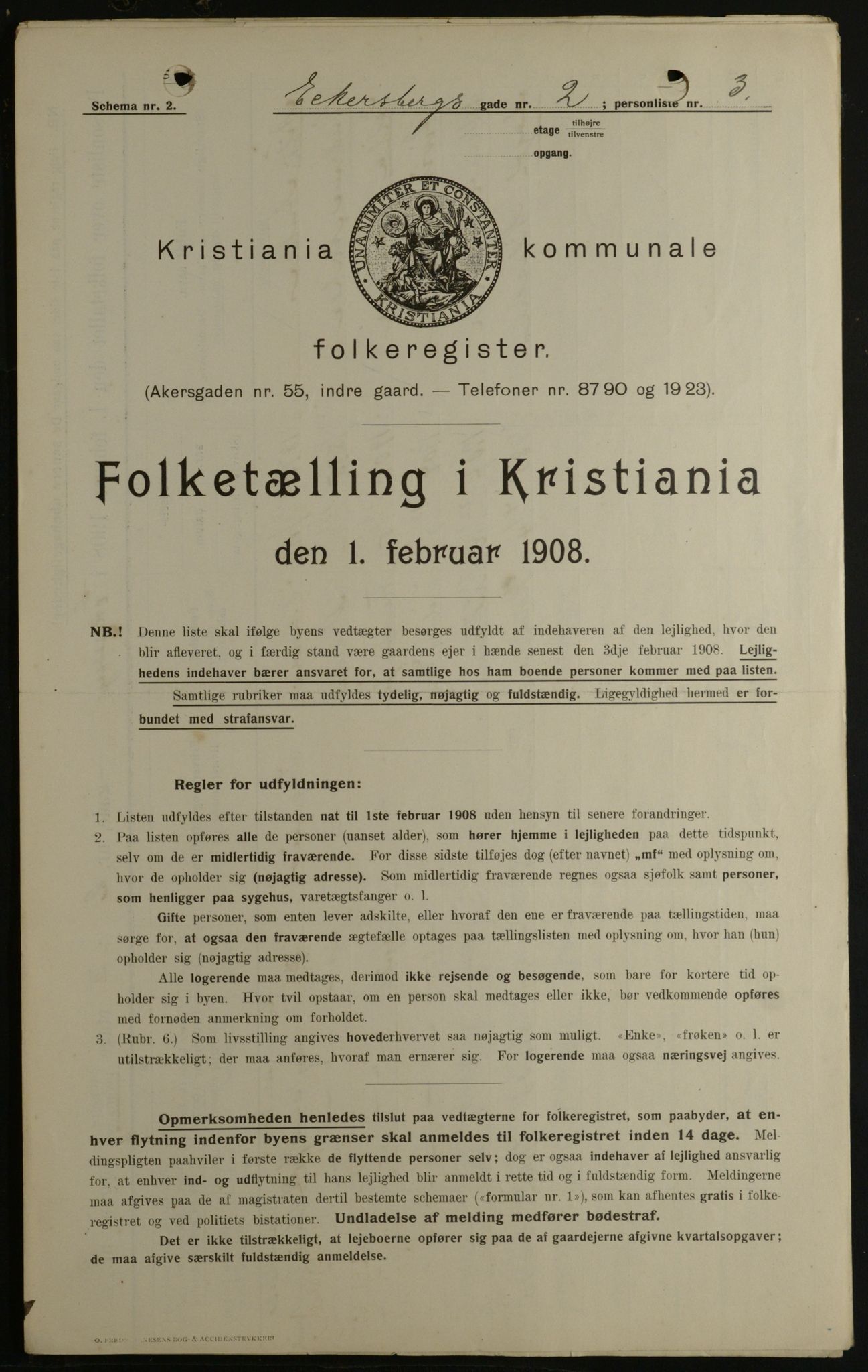 OBA, Municipal Census 1908 for Kristiania, 1908, p. 16811