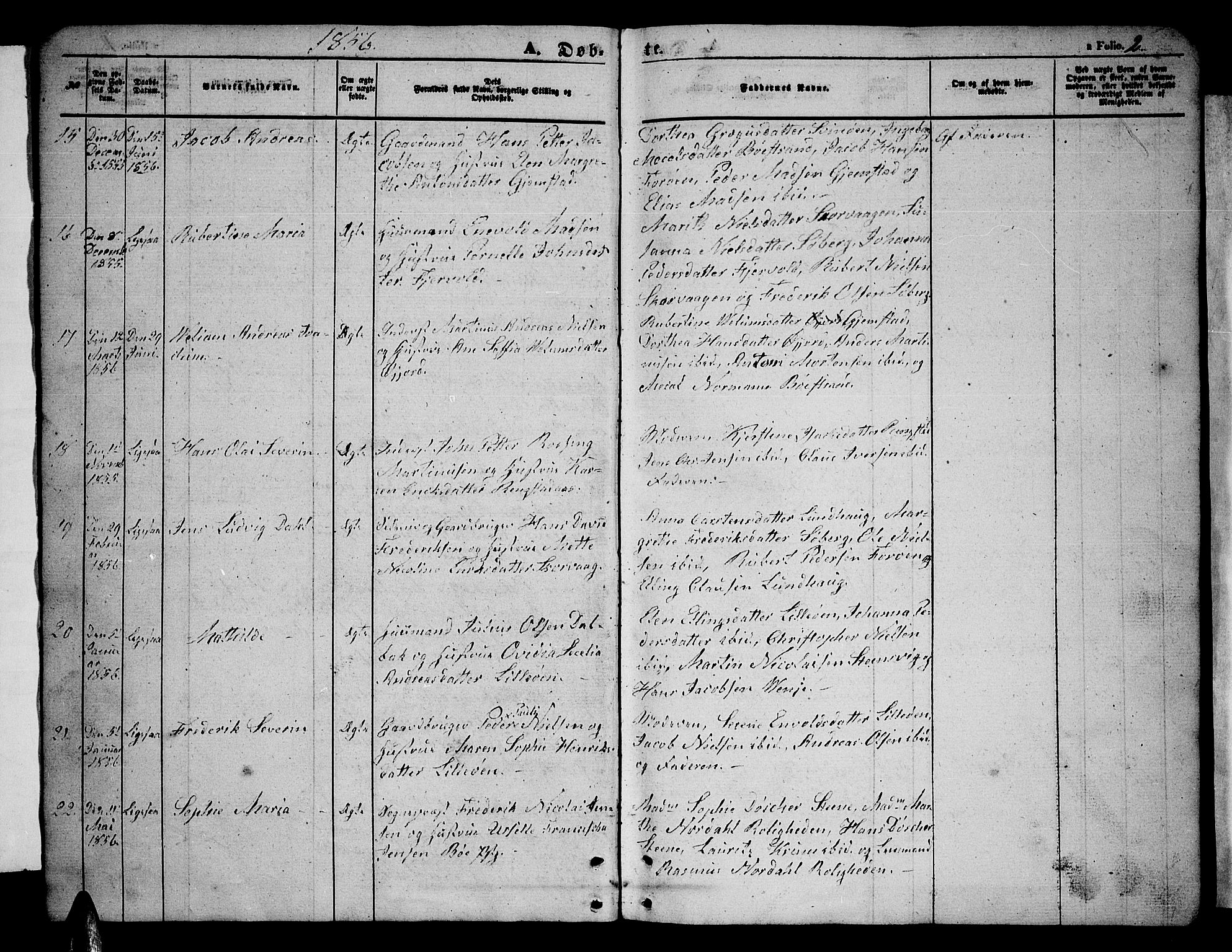 Ministerialprotokoller, klokkerbøker og fødselsregistre - Nordland, SAT/A-1459/891/L1313: Parish register (copy) no. 891C02, 1856-1870, p. 2