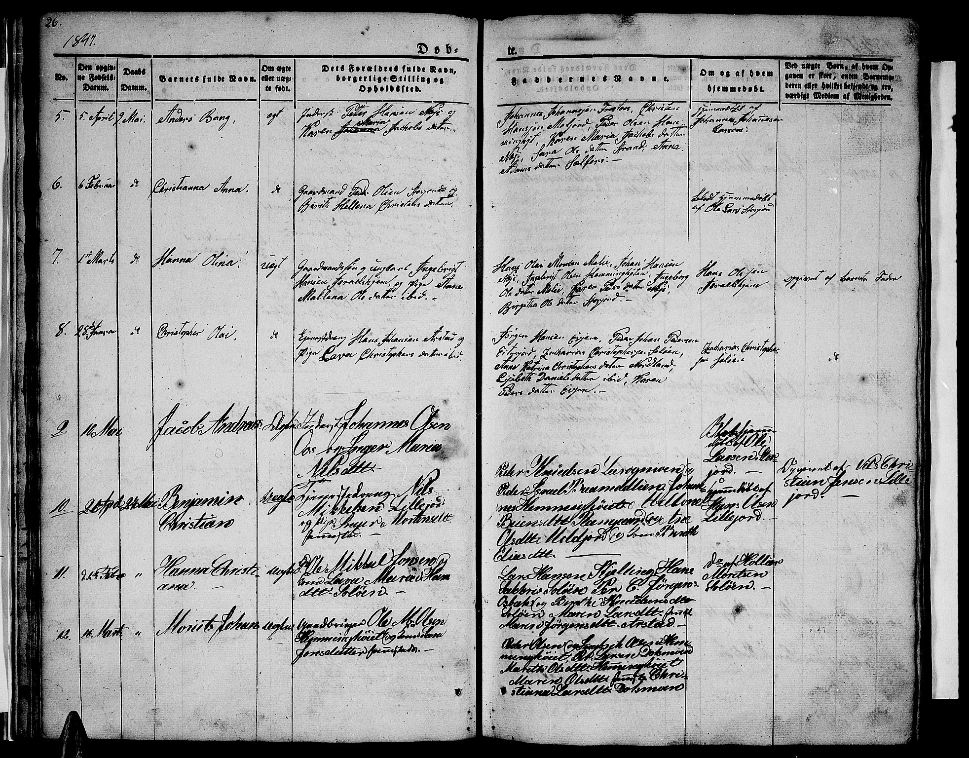 Ministerialprotokoller, klokkerbøker og fødselsregistre - Nordland, AV/SAT-A-1459/846/L0652: Parish register (copy) no. 846C02, 1841-1871, p. 26