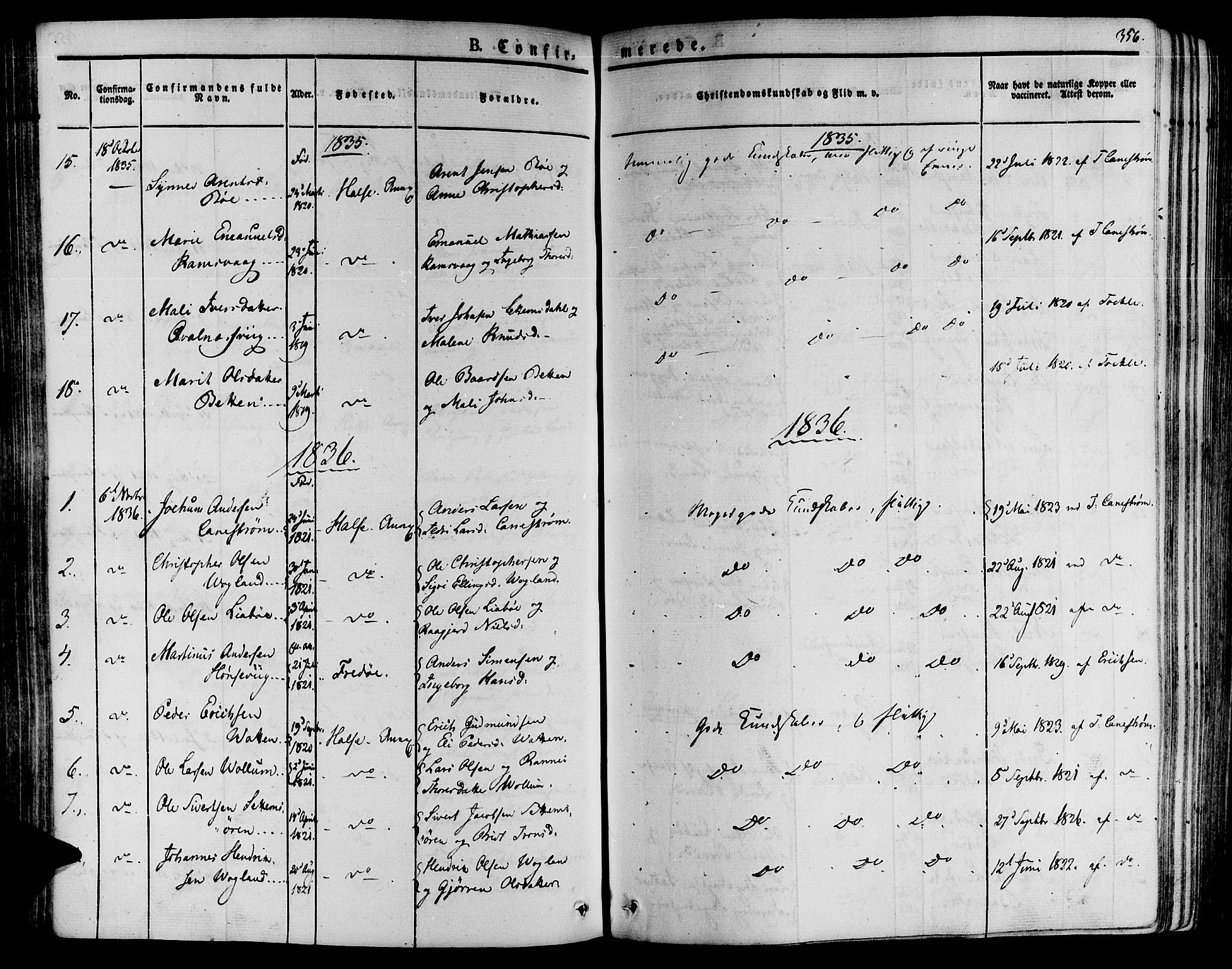 Ministerialprotokoller, klokkerbøker og fødselsregistre - Møre og Romsdal, AV/SAT-A-1454/592/L1025: Parish register (official) no. 592A03 /2, 1831-1849, p. 356