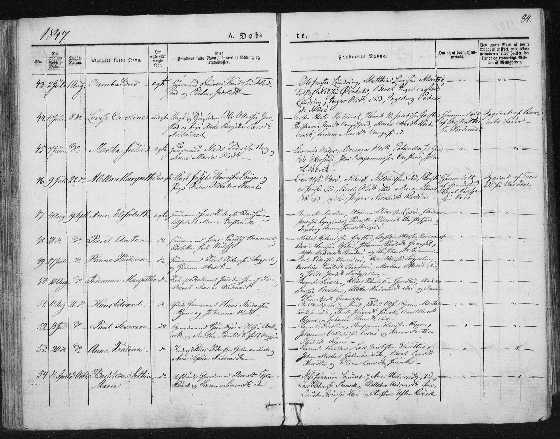 Ministerialprotokoller, klokkerbøker og fødselsregistre - Nord-Trøndelag, AV/SAT-A-1458/784/L0669: Parish register (official) no. 784A04, 1829-1859, p. 84