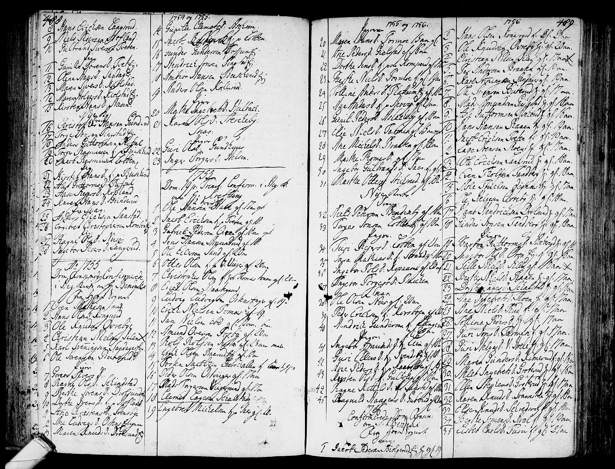 Modum kirkebøker, AV/SAKO-A-234/F/Fa/L0002: Parish register (official) no. 2, 1741-1782, p. 488-489