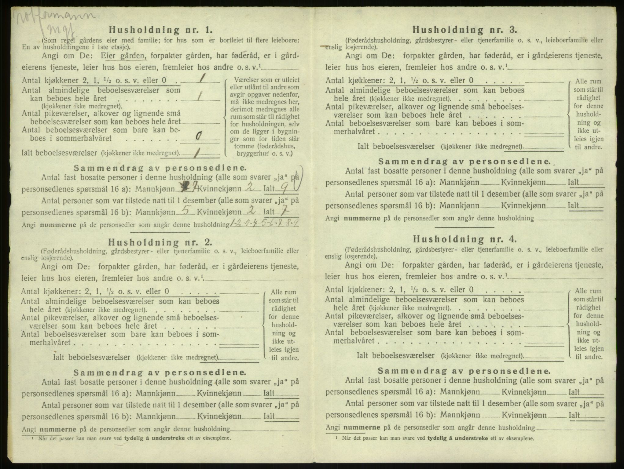 SAB, 1920 census for Austrheim, 1920, p. 385