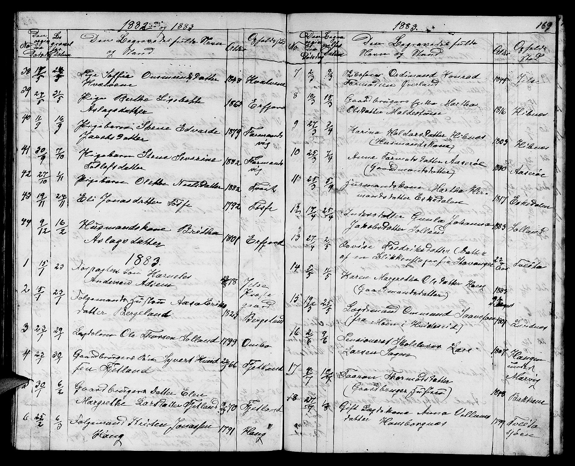 Jelsa sokneprestkontor, AV/SAST-A-101842/01/V: Parish register (copy) no. B 3, 1864-1890, p. 169