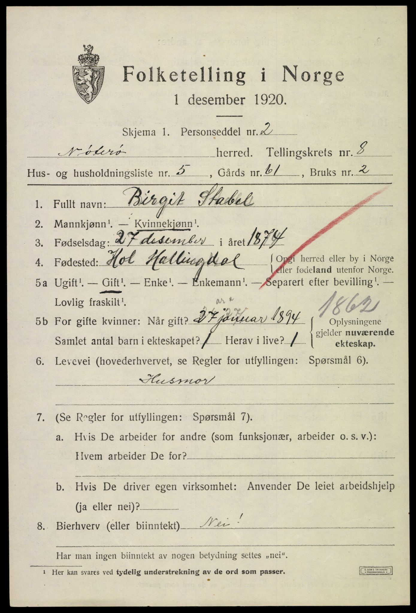 SAKO, 1920 census for Nøtterøy, 1920, p. 10439