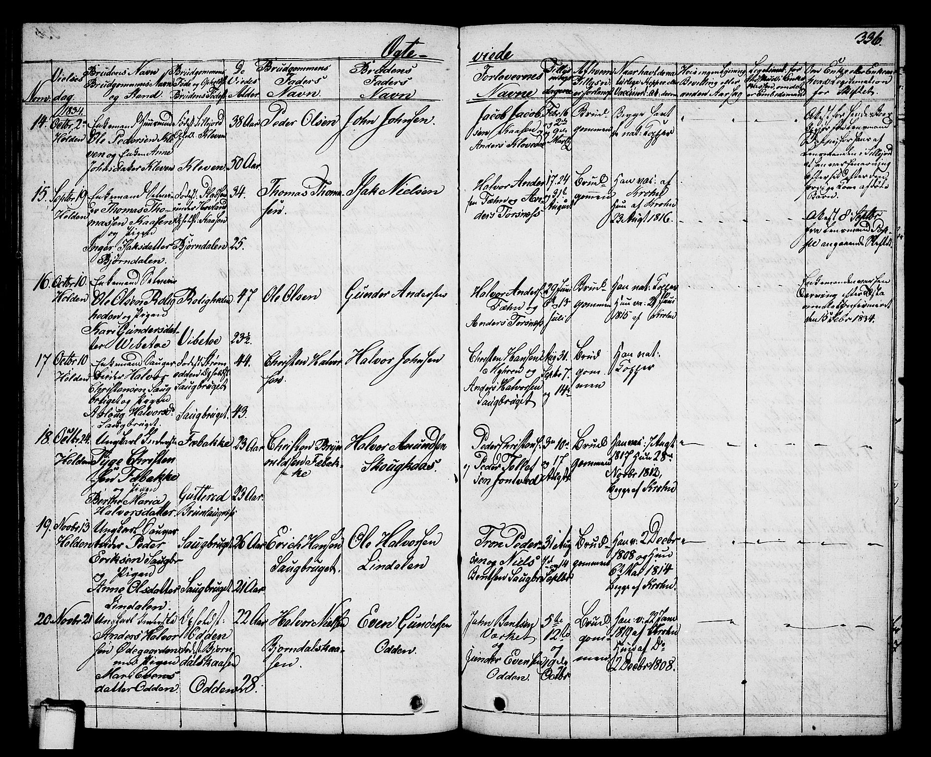 Holla kirkebøker, SAKO/A-272/G/Ga/L0002: Parish register (copy) no. I 2, 1830-1848, p. 336