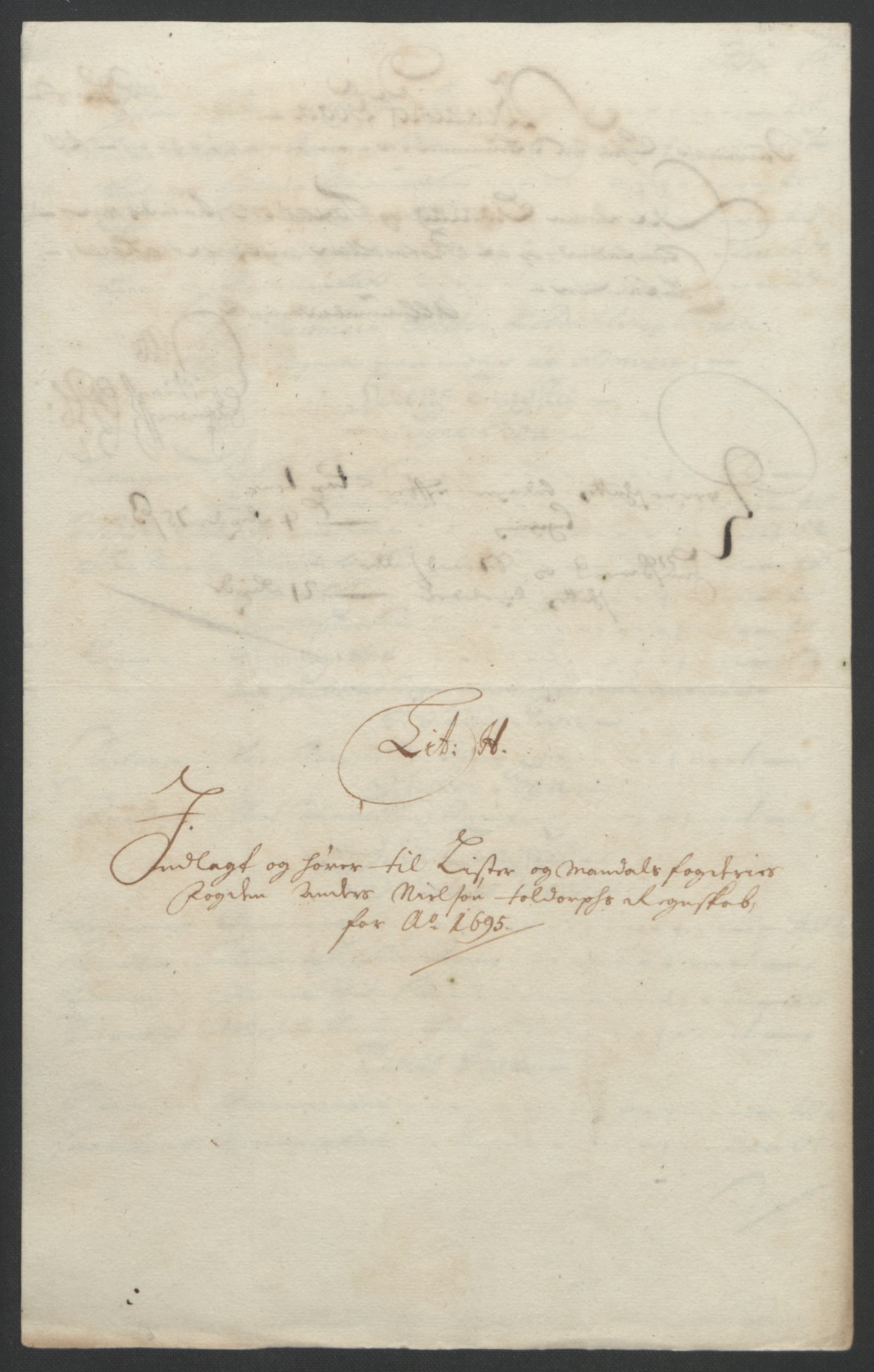 Rentekammeret inntil 1814, Reviderte regnskaper, Fogderegnskap, AV/RA-EA-4092/R43/L2545: Fogderegnskap Lista og Mandal, 1694-1695, p. 259