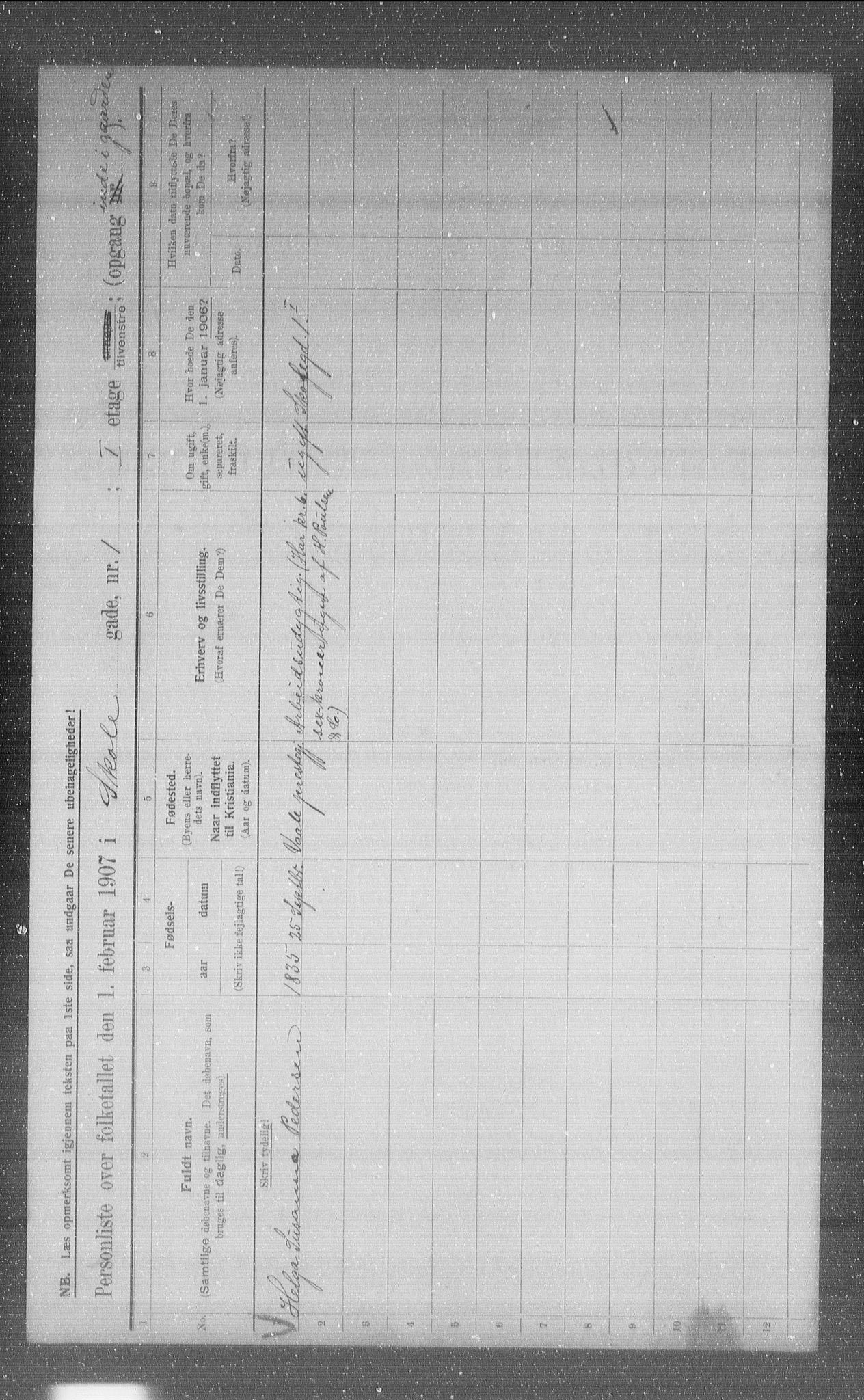 OBA, Municipal Census 1907 for Kristiania, 1907, p. 49113