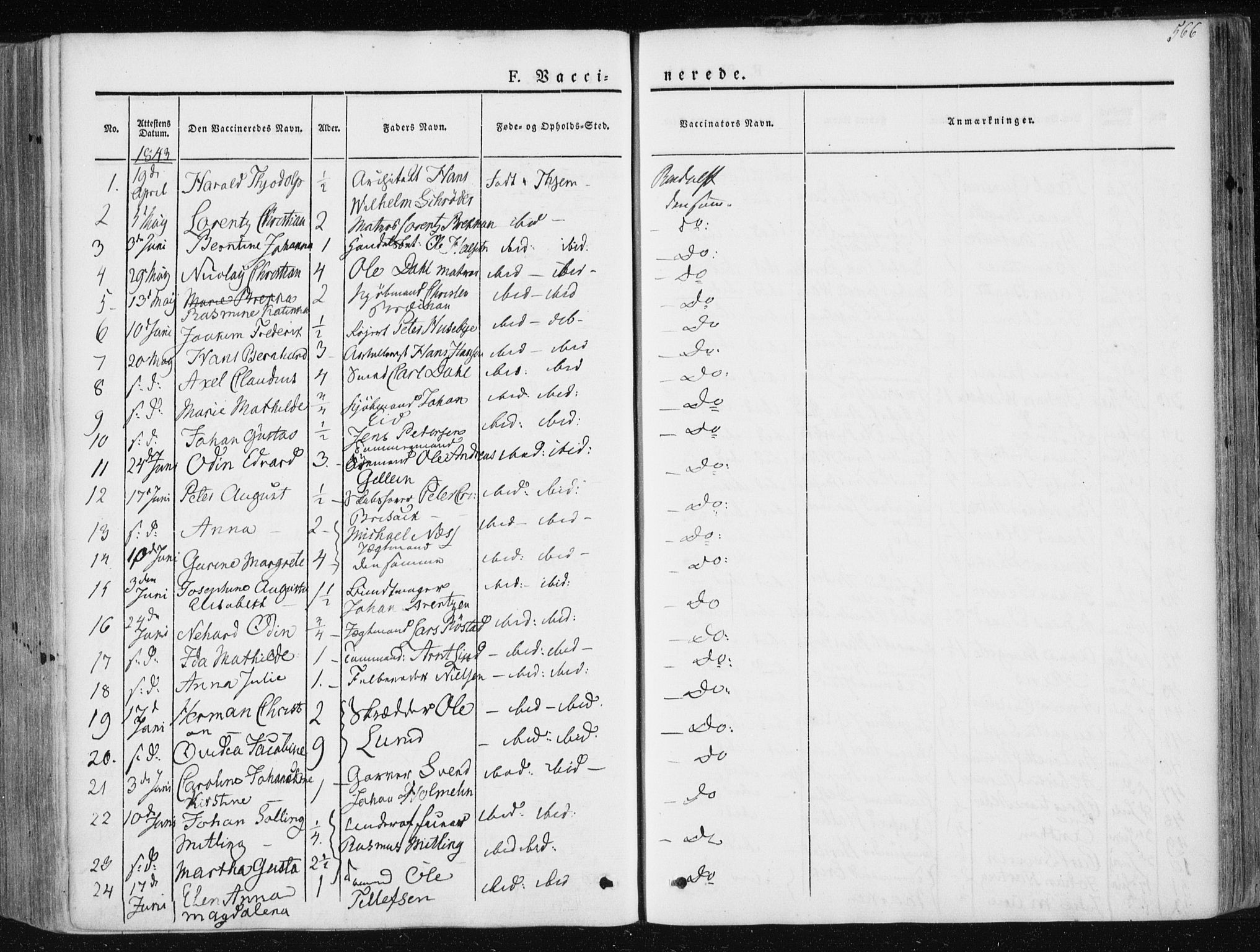 Ministerialprotokoller, klokkerbøker og fødselsregistre - Sør-Trøndelag, SAT/A-1456/601/L0049: Parish register (official) no. 601A17, 1839-1847, p. 566