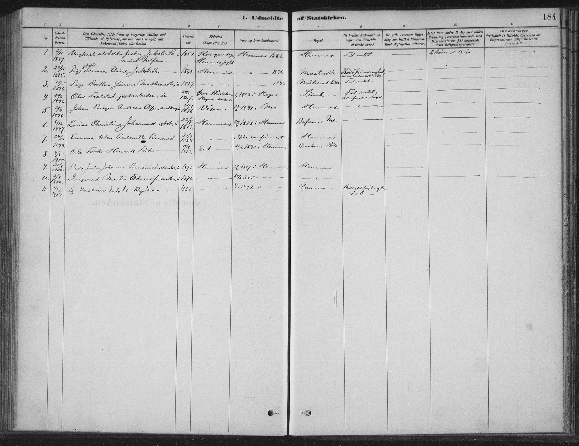 Ministerialprotokoller, klokkerbøker og fødselsregistre - Nordland, AV/SAT-A-1459/825/L0361: Parish register (official) no. 825A15, 1878-1893, p. 184