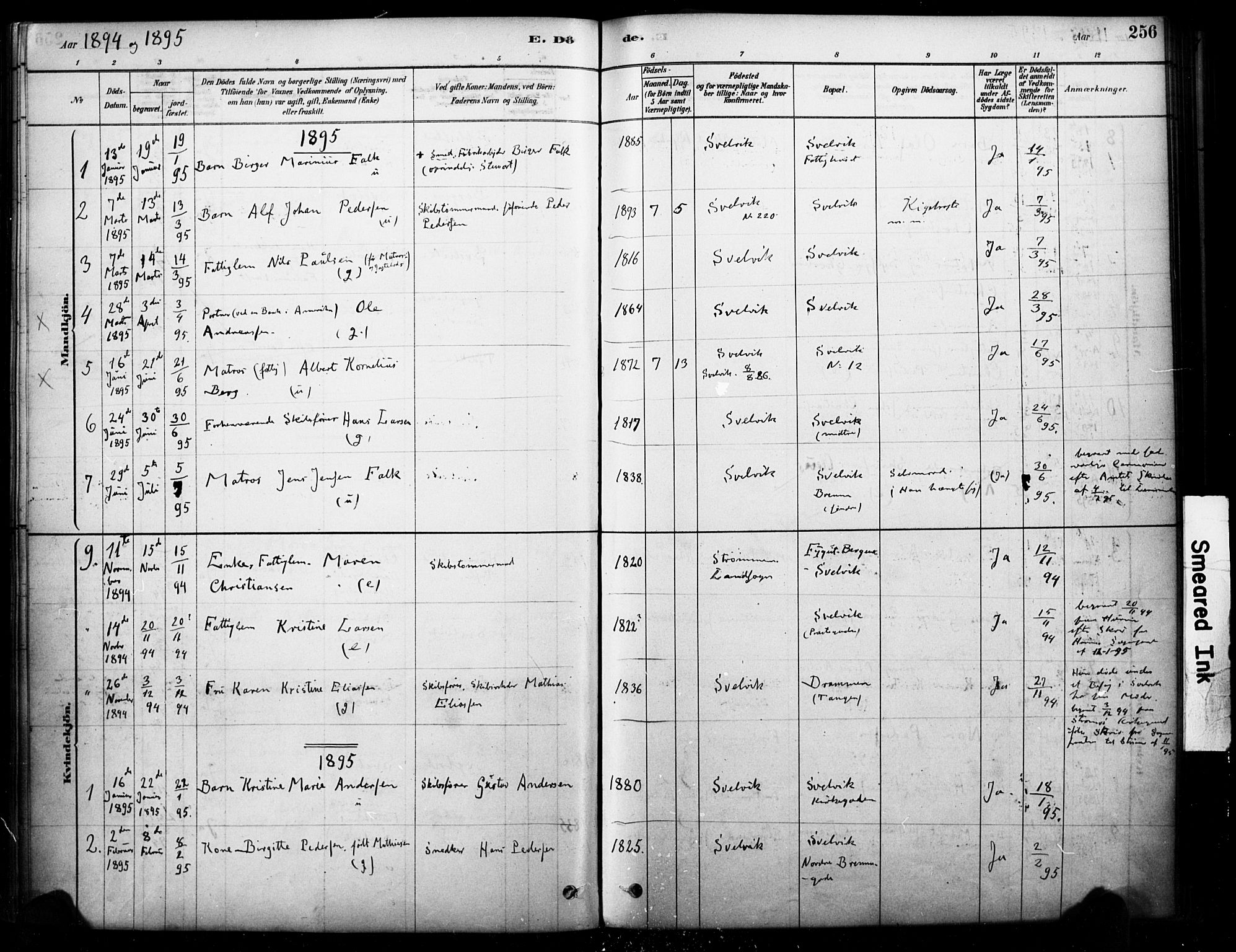 Strømm kirkebøker, SAKO/A-322/F/Fb/L0001: Parish register (official) no. II 1, 1878-1899, p. 256