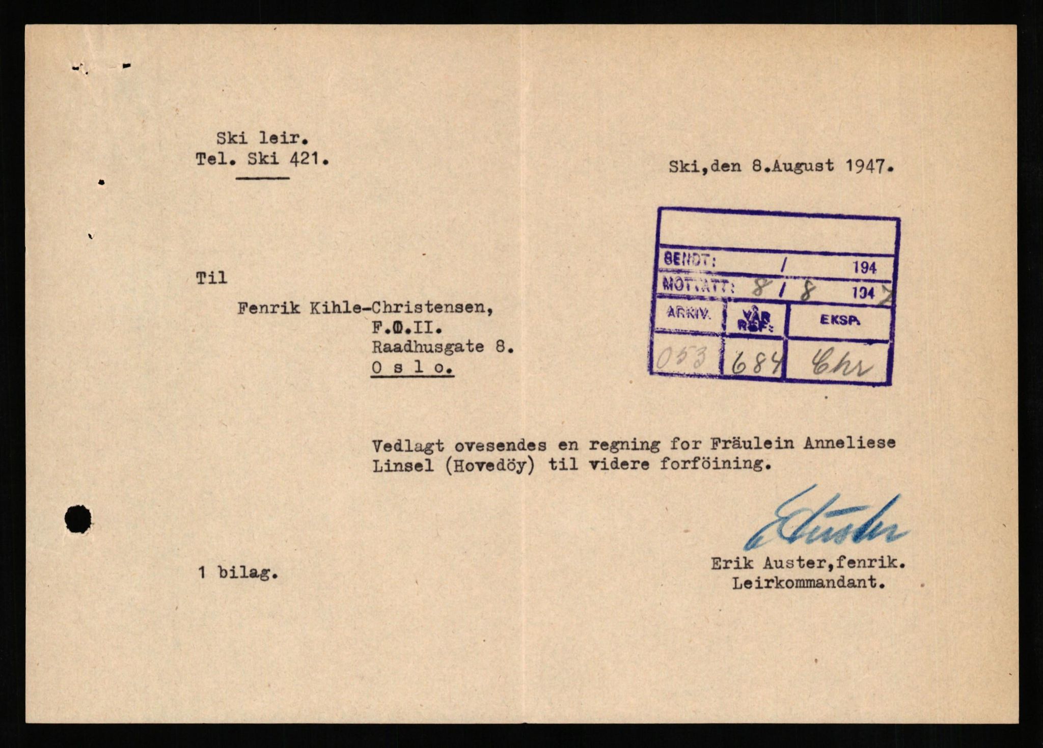 Forsvaret, Forsvarets overkommando II, AV/RA-RAFA-3915/D/Db/L0020: CI Questionaires. Tyske okkupasjonsstyrker i Norge. Tyskere., 1945-1946, p. 247