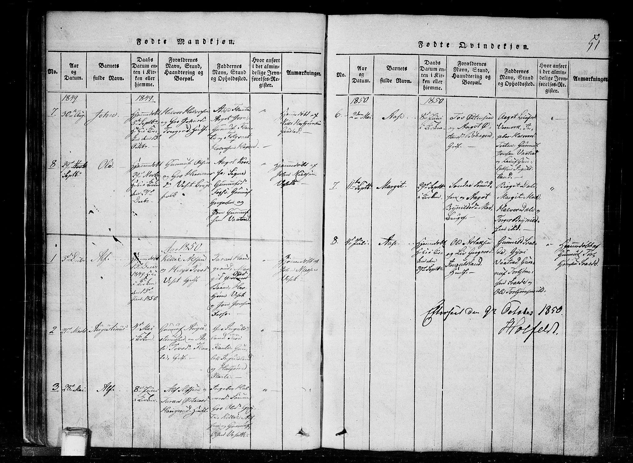 Tinn kirkebøker, SAKO/A-308/G/Gc/L0001: Parish register (copy) no. III 1, 1815-1879, p. 51