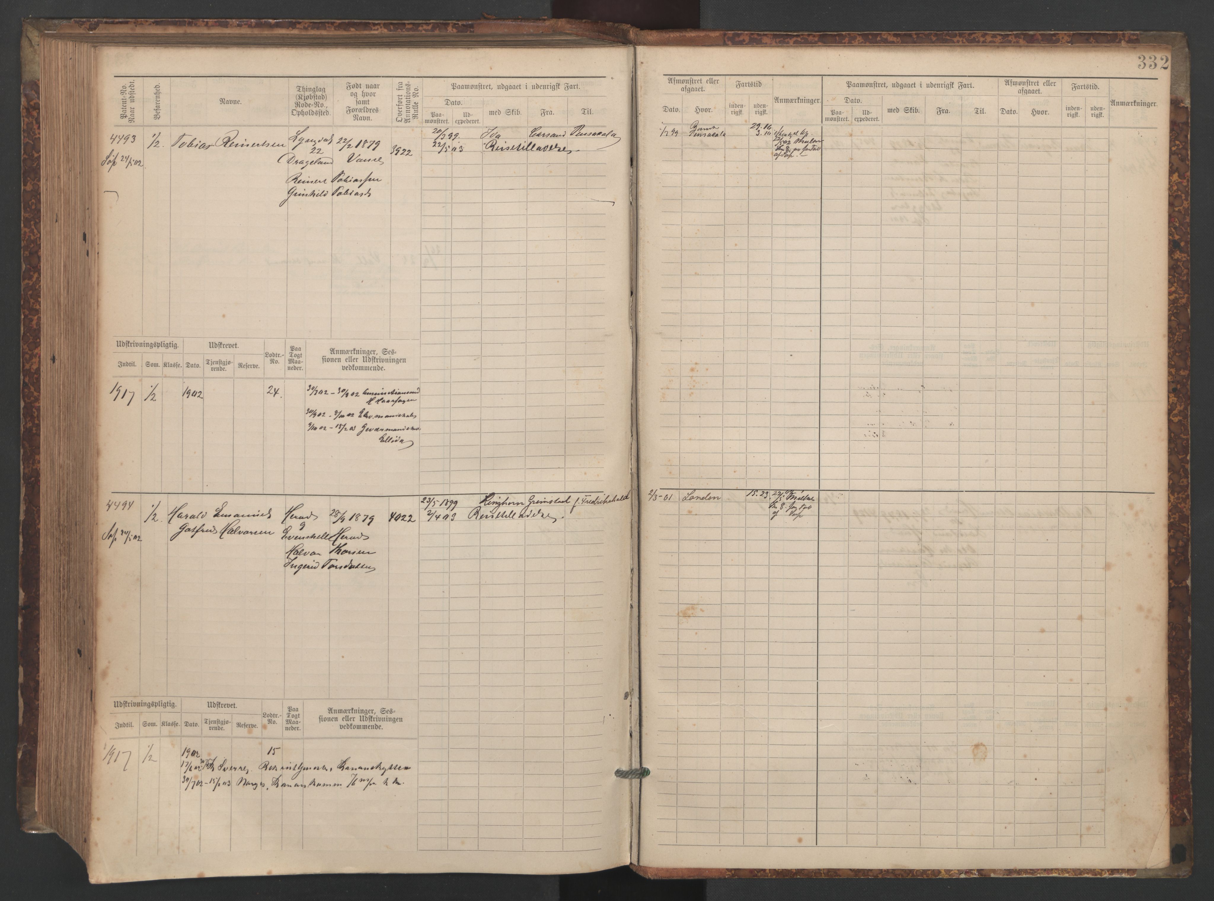 Farsund mønstringskrets, AV/SAK-2031-0017/F/Fb/L0020: Hovedrulle nr 3833-4506, Z-12, 1890-1930, p. 349