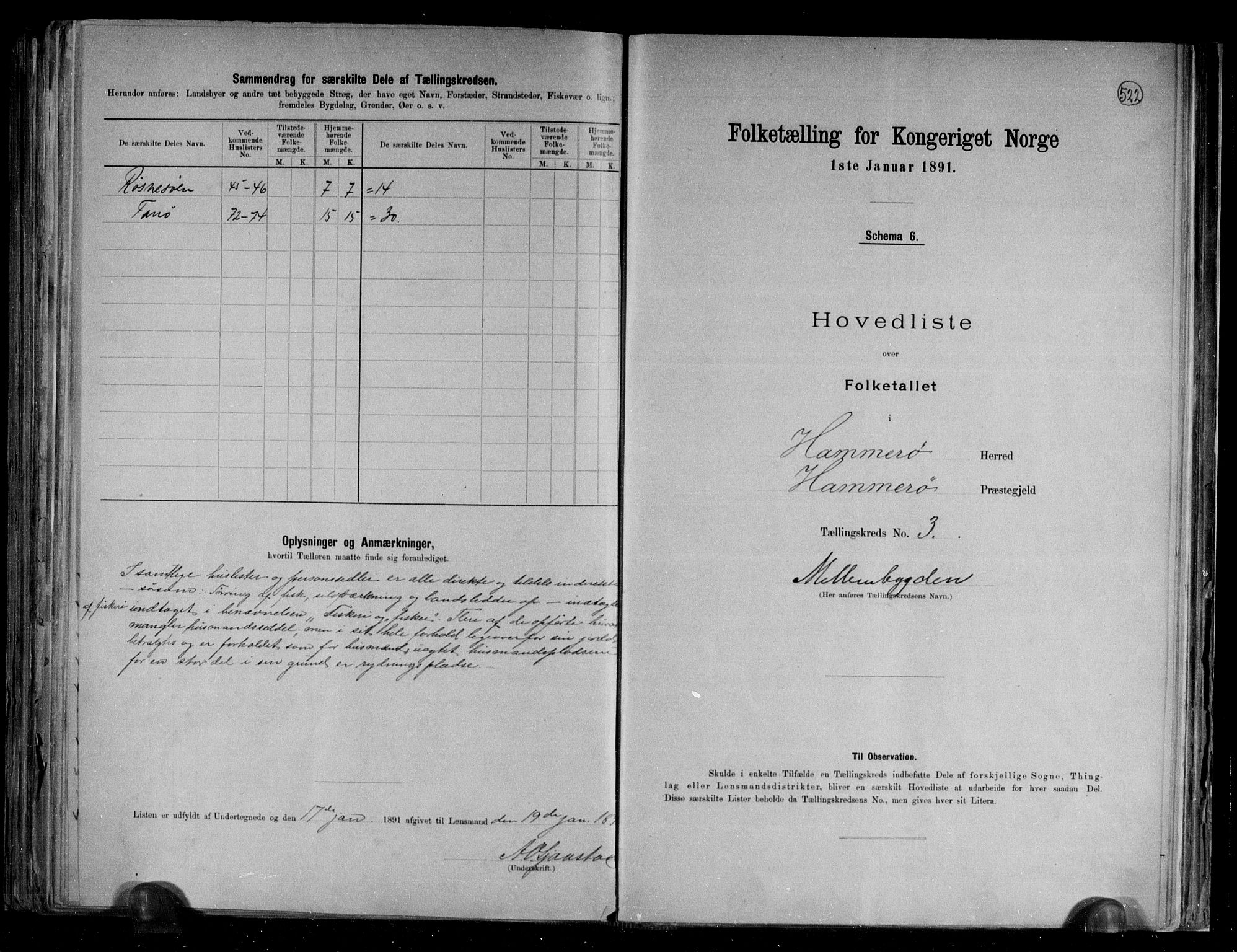 RA, 1891 census for 1849 Hamarøy, 1891, p. 8