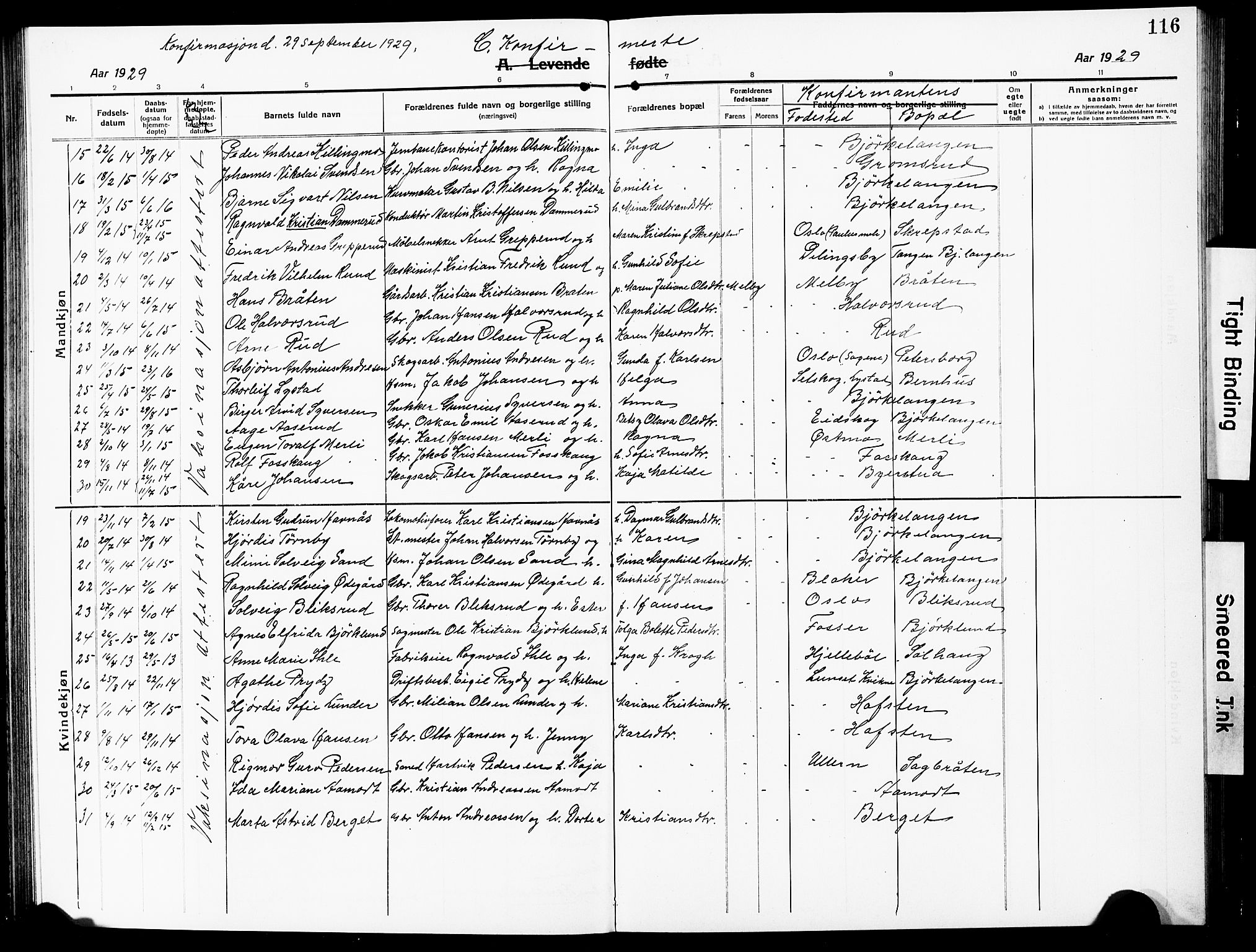 Høland prestekontor Kirkebøker, SAO/A-10346a/G/Ga/L0008: Parish register (copy) no. I 8, 1915-1929, p. 116