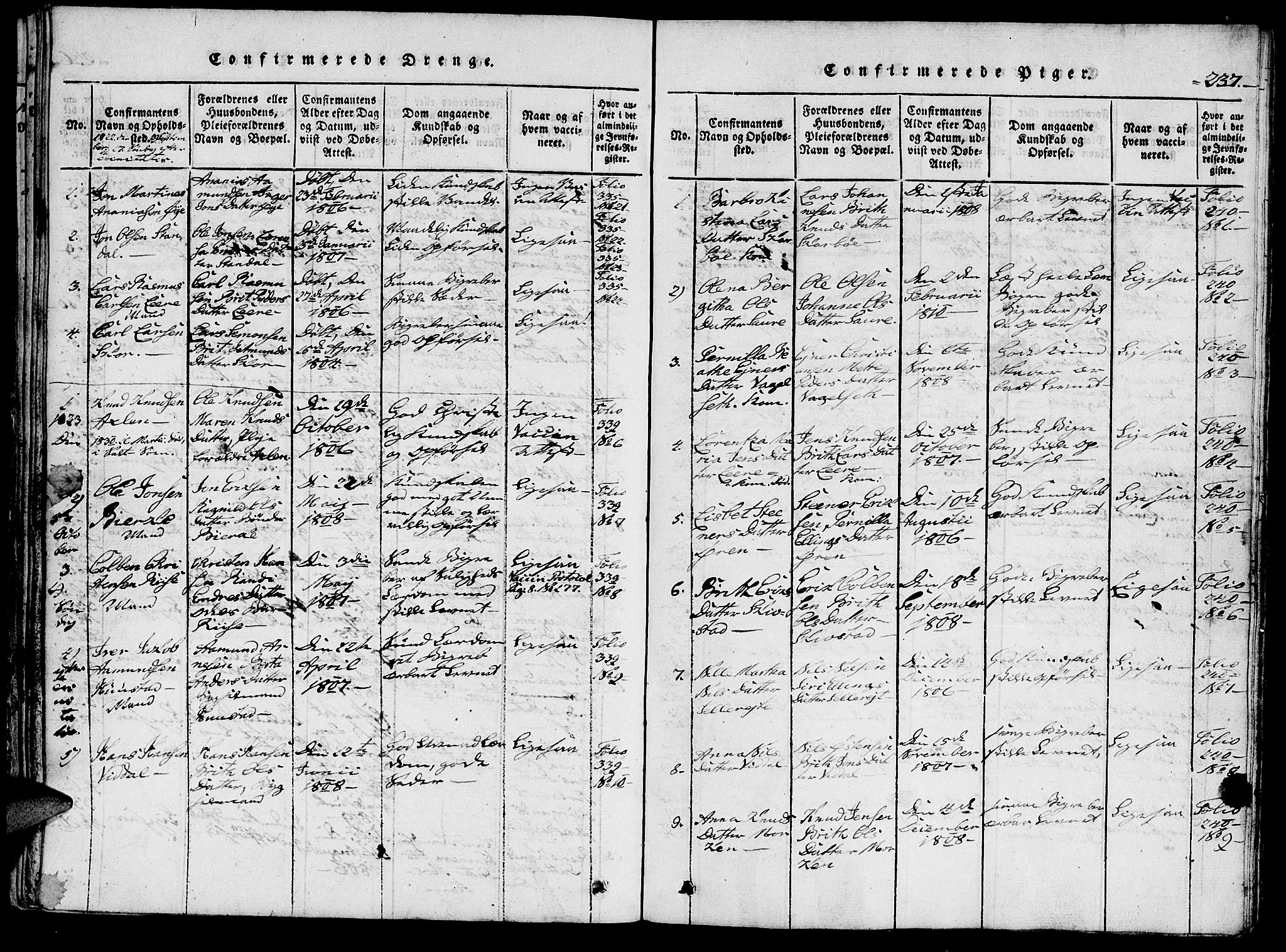 Ministerialprotokoller, klokkerbøker og fødselsregistre - Møre og Romsdal, AV/SAT-A-1454/515/L0207: Parish register (official) no. 515A03, 1819-1829, p. 237