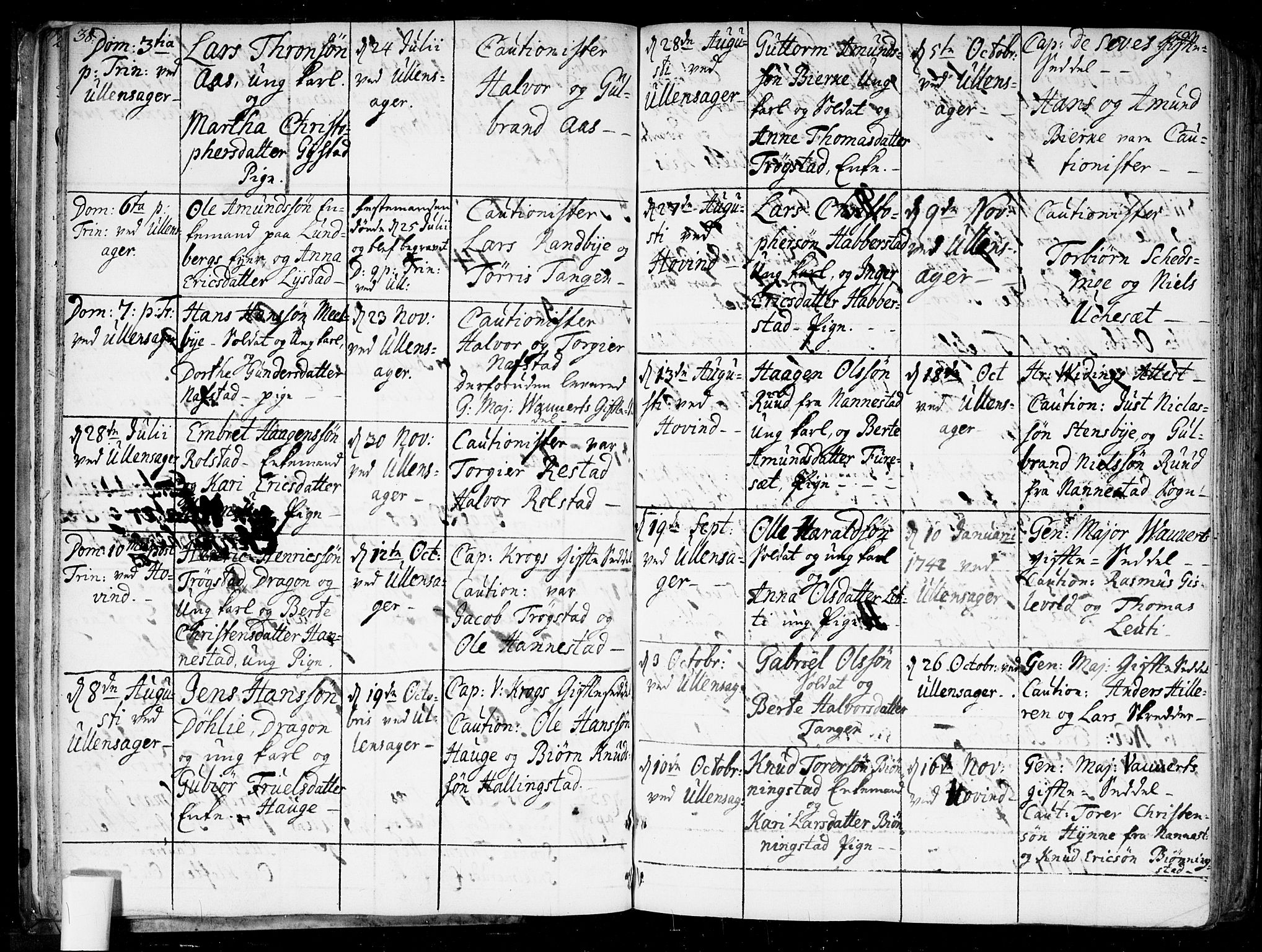 Ullensaker prestekontor Kirkebøker, AV/SAO-A-10236a/F/Fa/L0010: Parish register (official) no. I 10, 1733-1776, p. 38-39