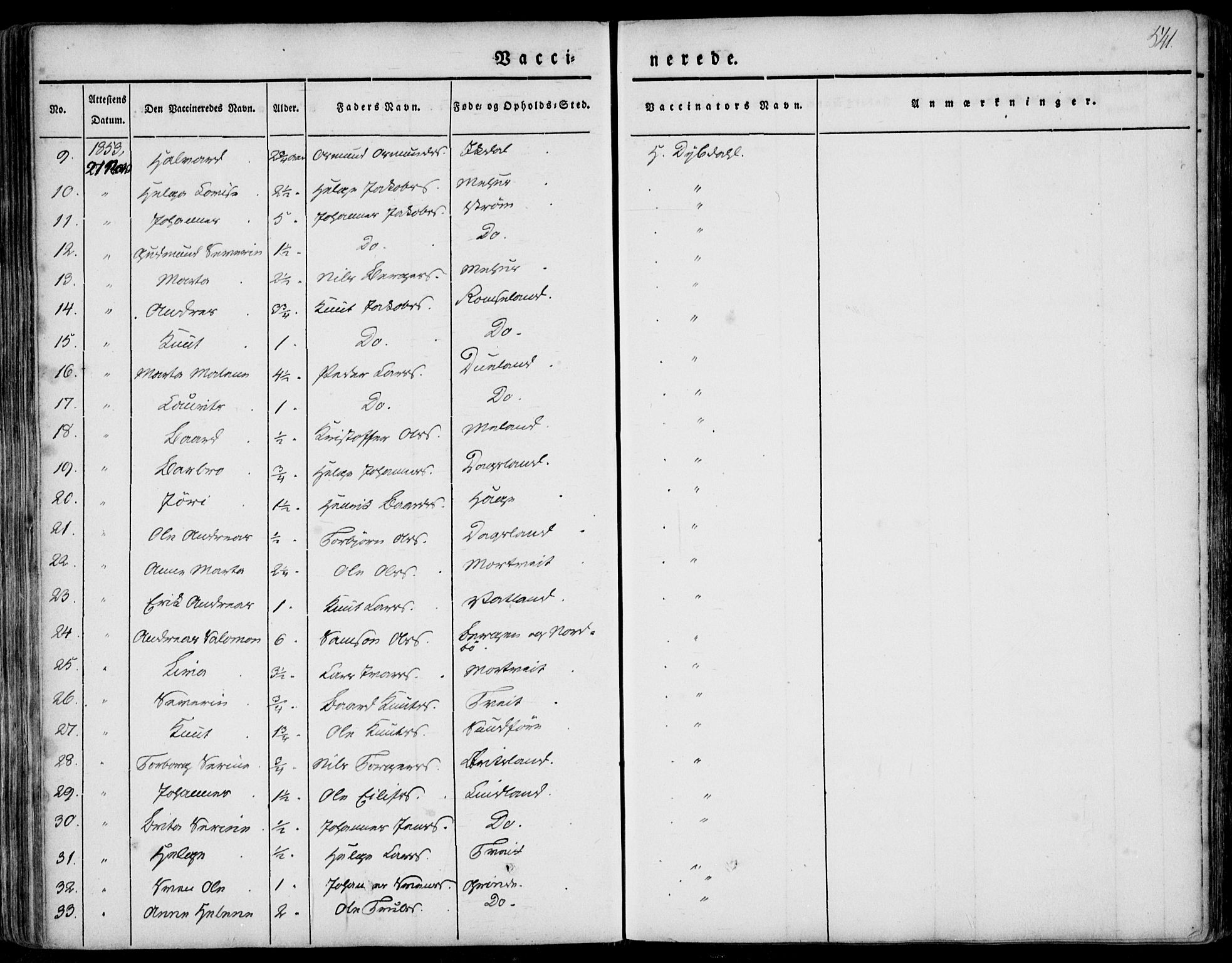 Skjold sokneprestkontor, AV/SAST-A-101847/H/Ha/Haa/L0006: Parish register (official) no. A 6.2, 1835-1858, p. 541