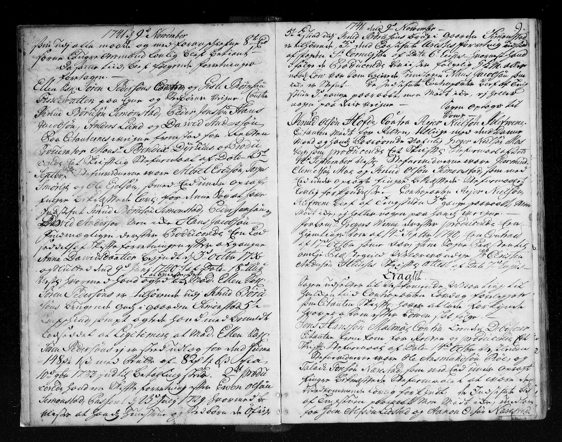 Østre Råbyggelag sorenskriveri, AV/SAK-1221-0016/F/Fa/L0013: Tingbok nr 12, 1741-1748, p. 8b-9a