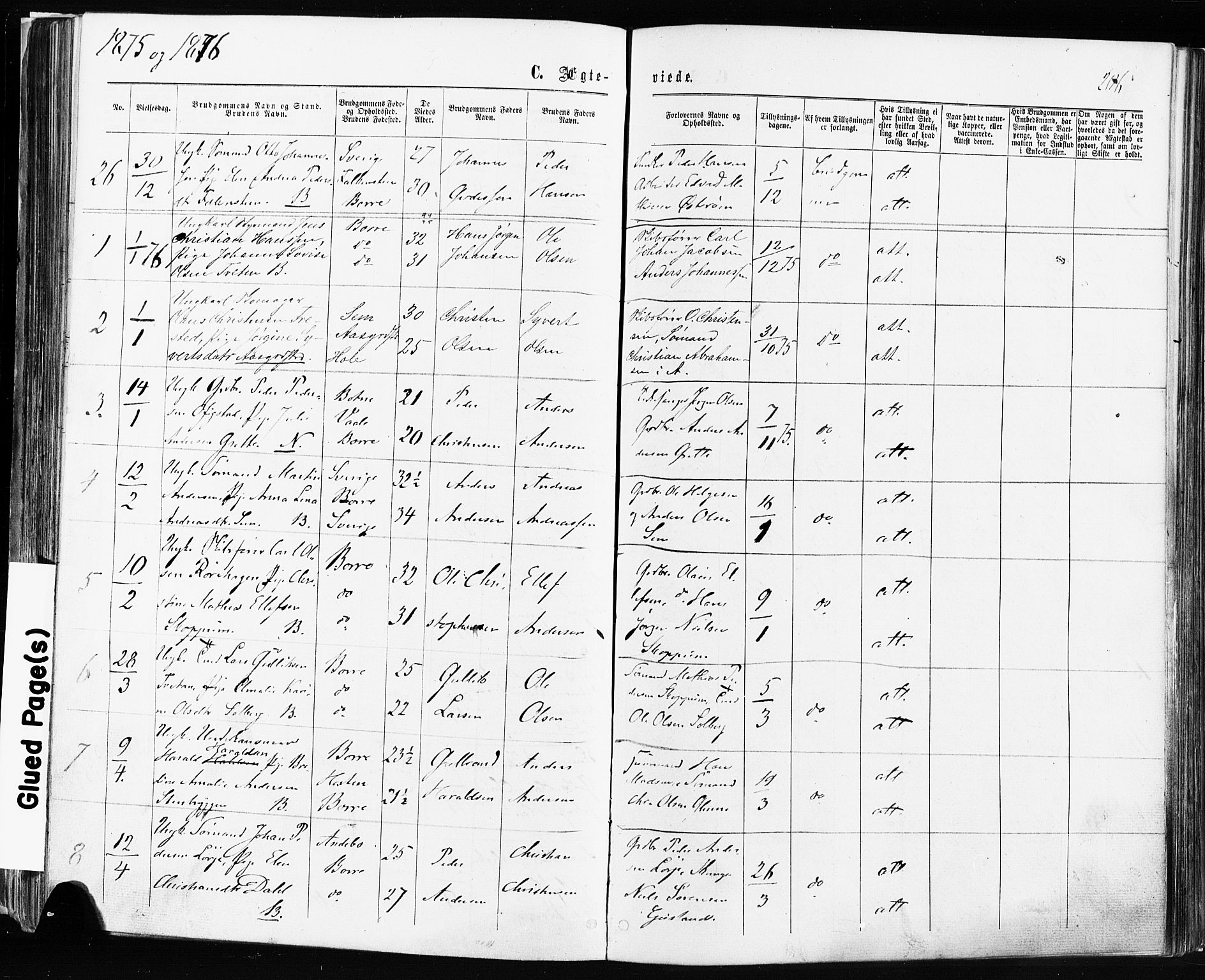 Borre kirkebøker, AV/SAKO-A-338/F/Fa/L0008: Parish register (official) no. I 8, 1868-1877, p. 206