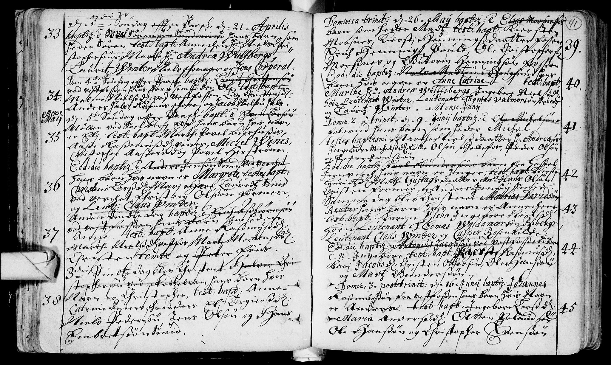 Eiker kirkebøker, SAKO/A-4/F/Fa/L0002: Parish register (official) no. I 2, 1705-1724, p. 41